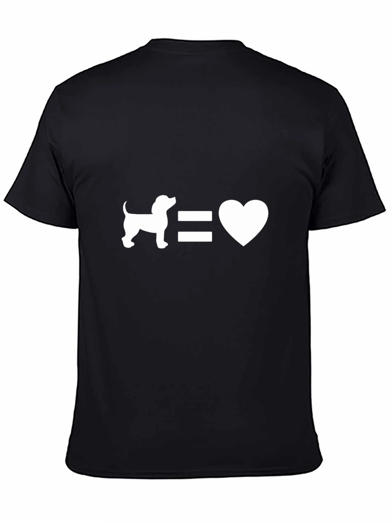 Dog Equals Love Black Graphic T-Shirt
