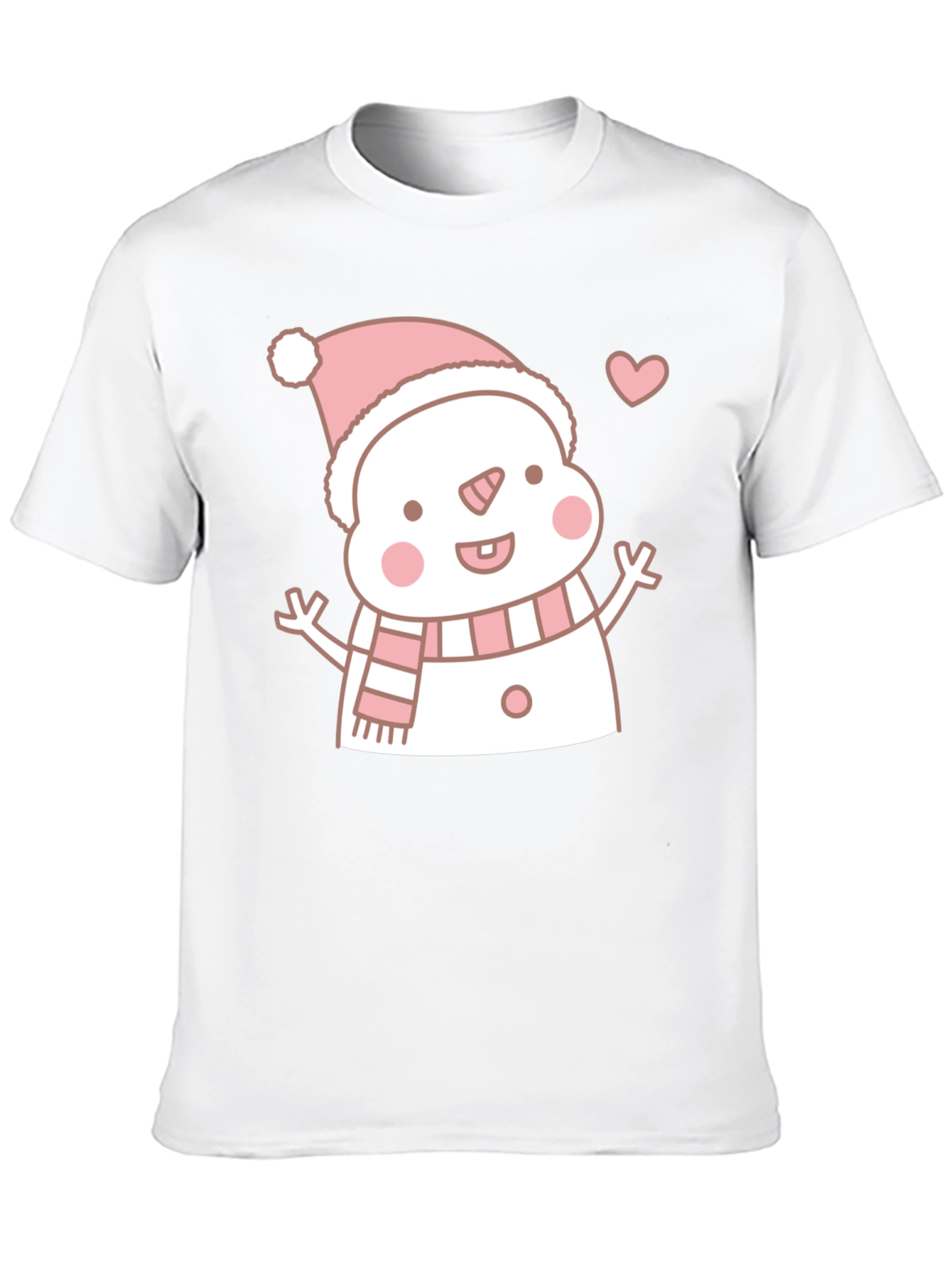 Cute Snowman Graphic Tee - Black T-Shirt