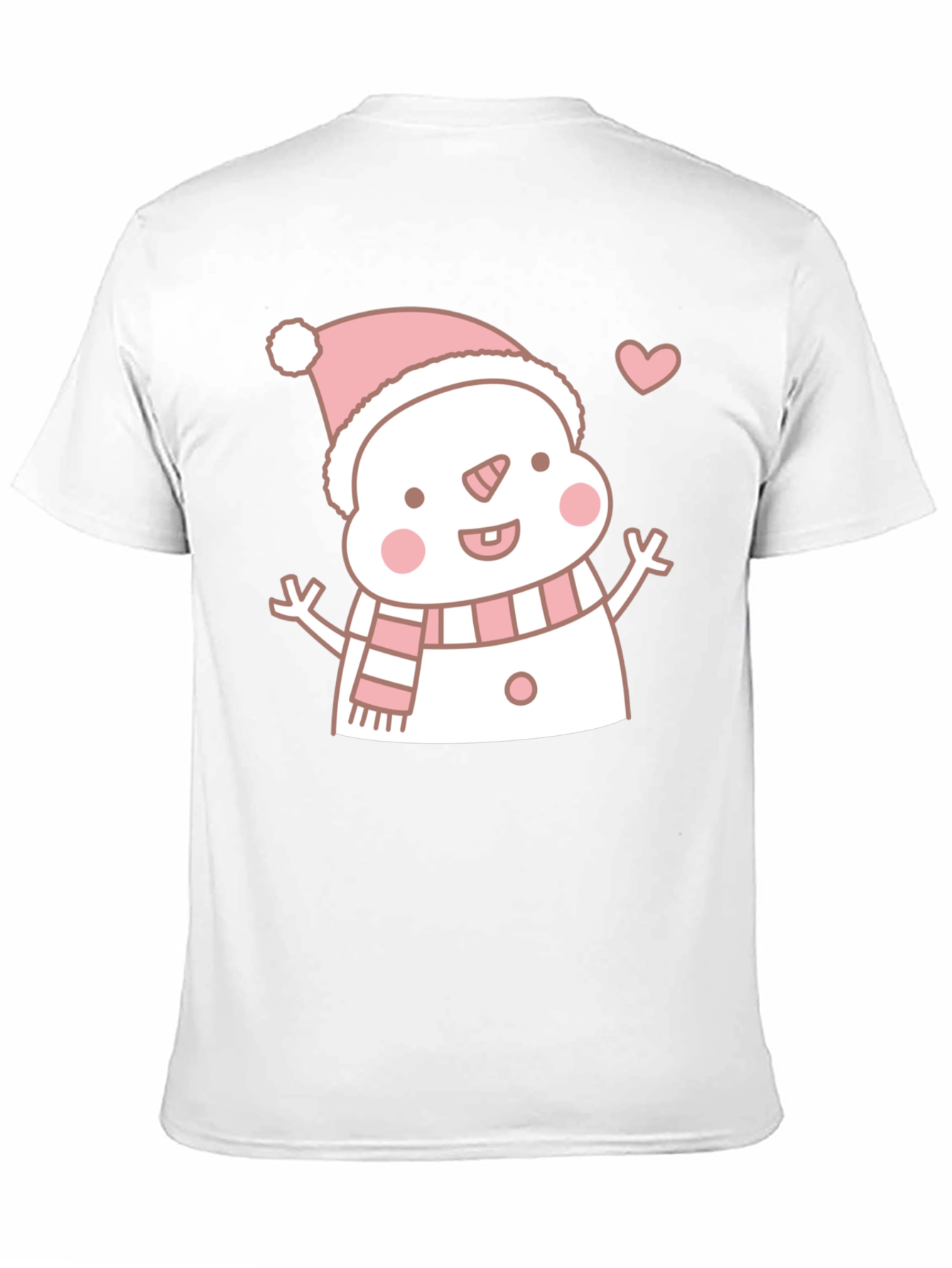 Cute Snowman Graphic Tee - Black T-Shirt