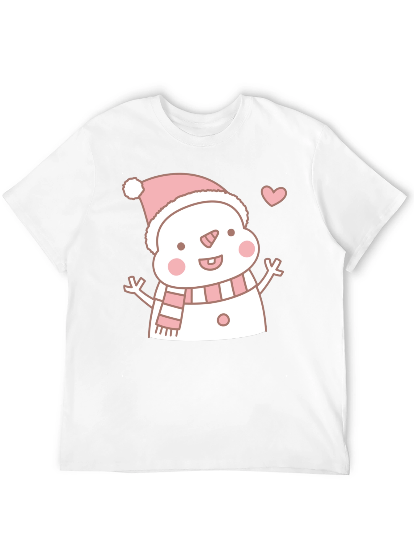 Cute Snowman Graphic Tee - Black T-Shirt