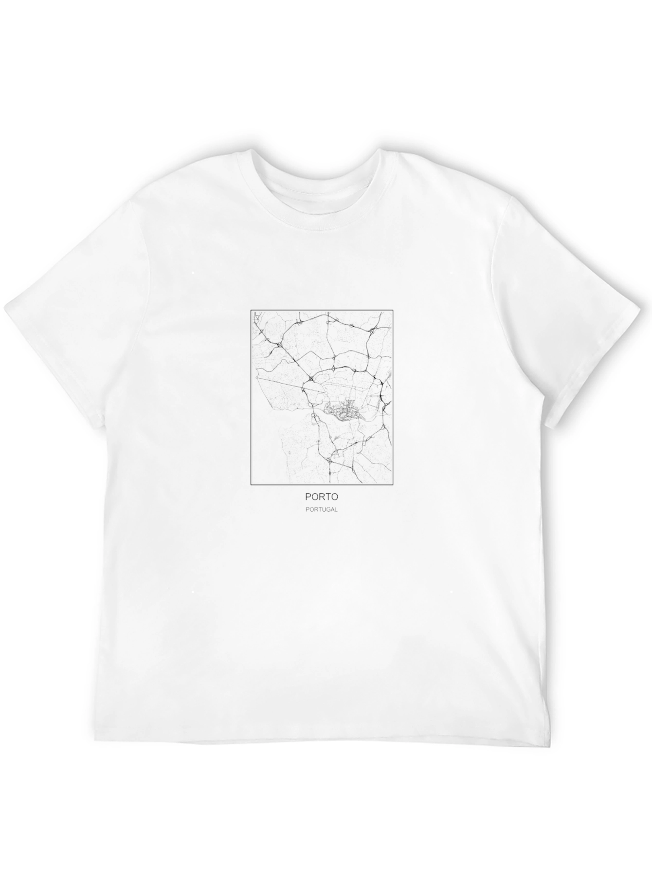 Porto Road Map Graphic Black T-Shirt