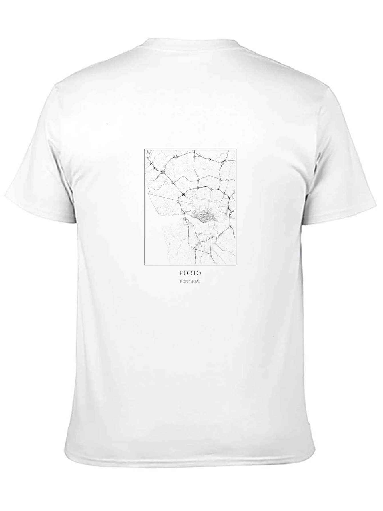 Porto Road Map Graphic Black T-Shirt