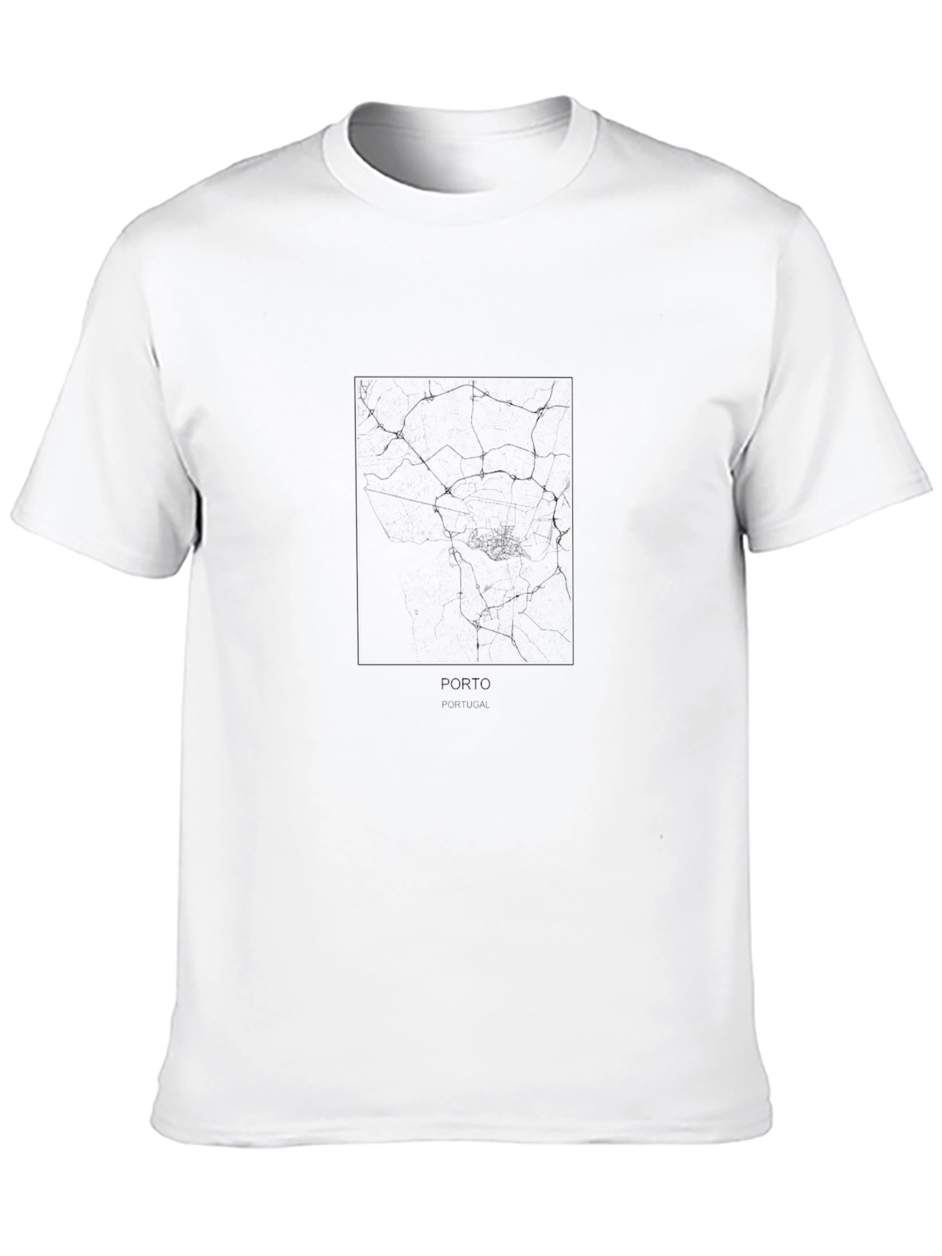 Porto Road Map Graphic Black T-Shirt