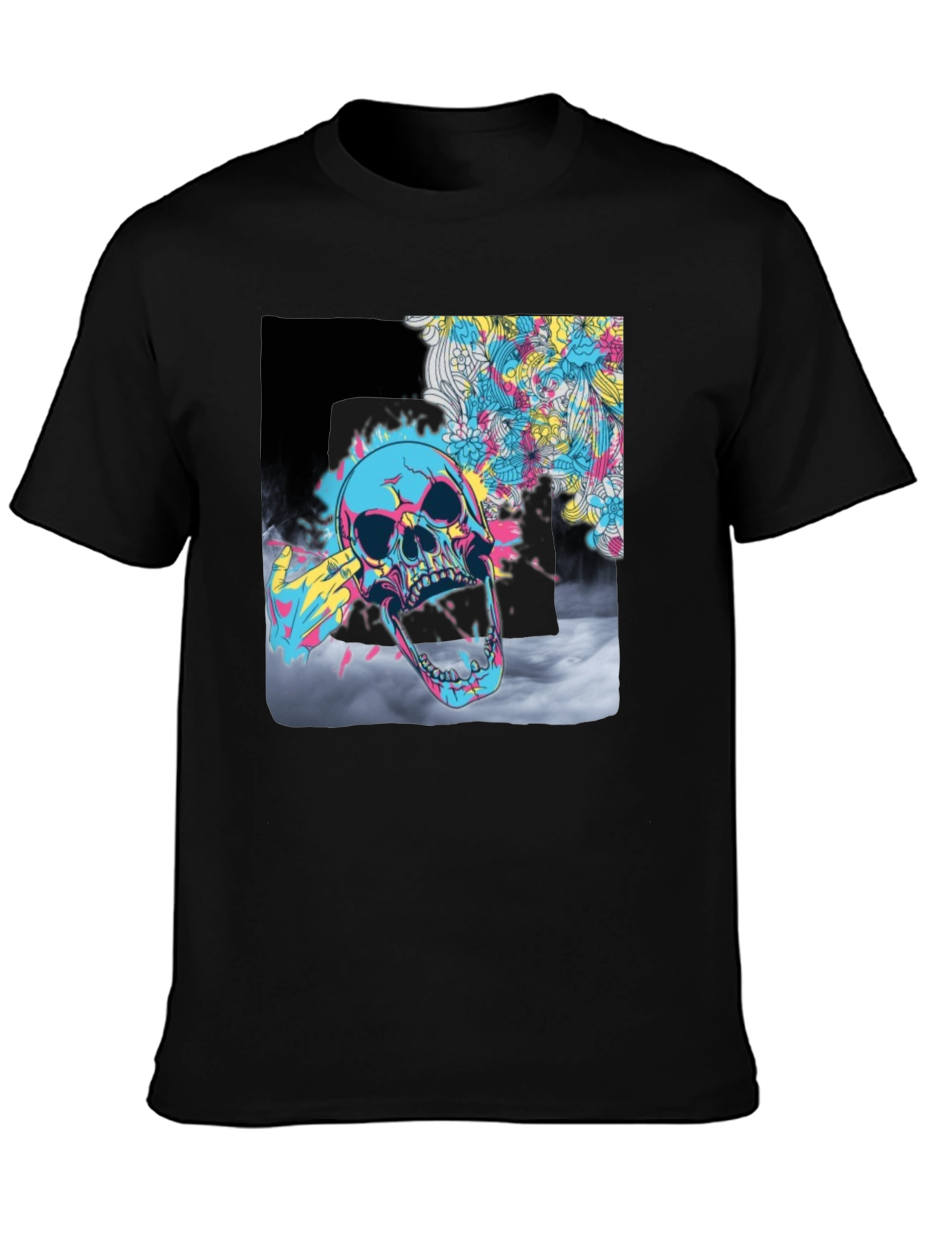 Vibrant Skull Graphic T-Shirt - Bold Artistic Design