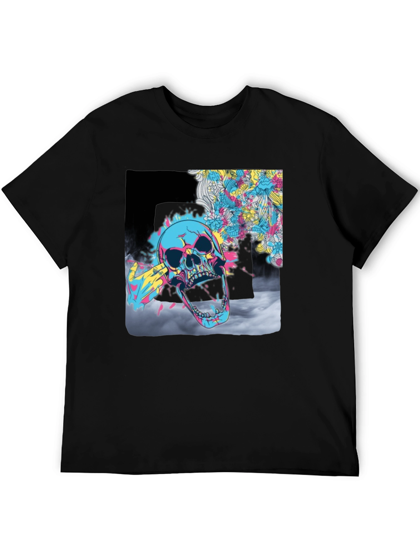 Vibrant Skull Graphic T-Shirt - Bold Artistic Design