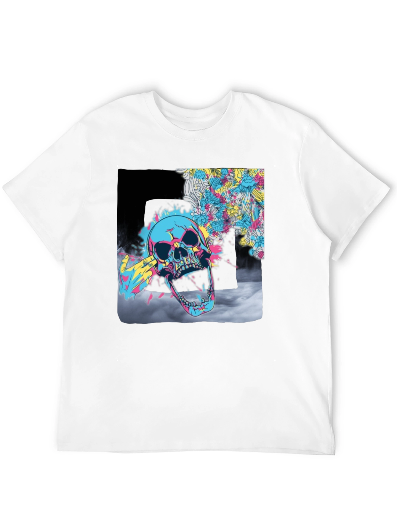 Vibrant Skull Graphic T-Shirt - Bold Artistic Design