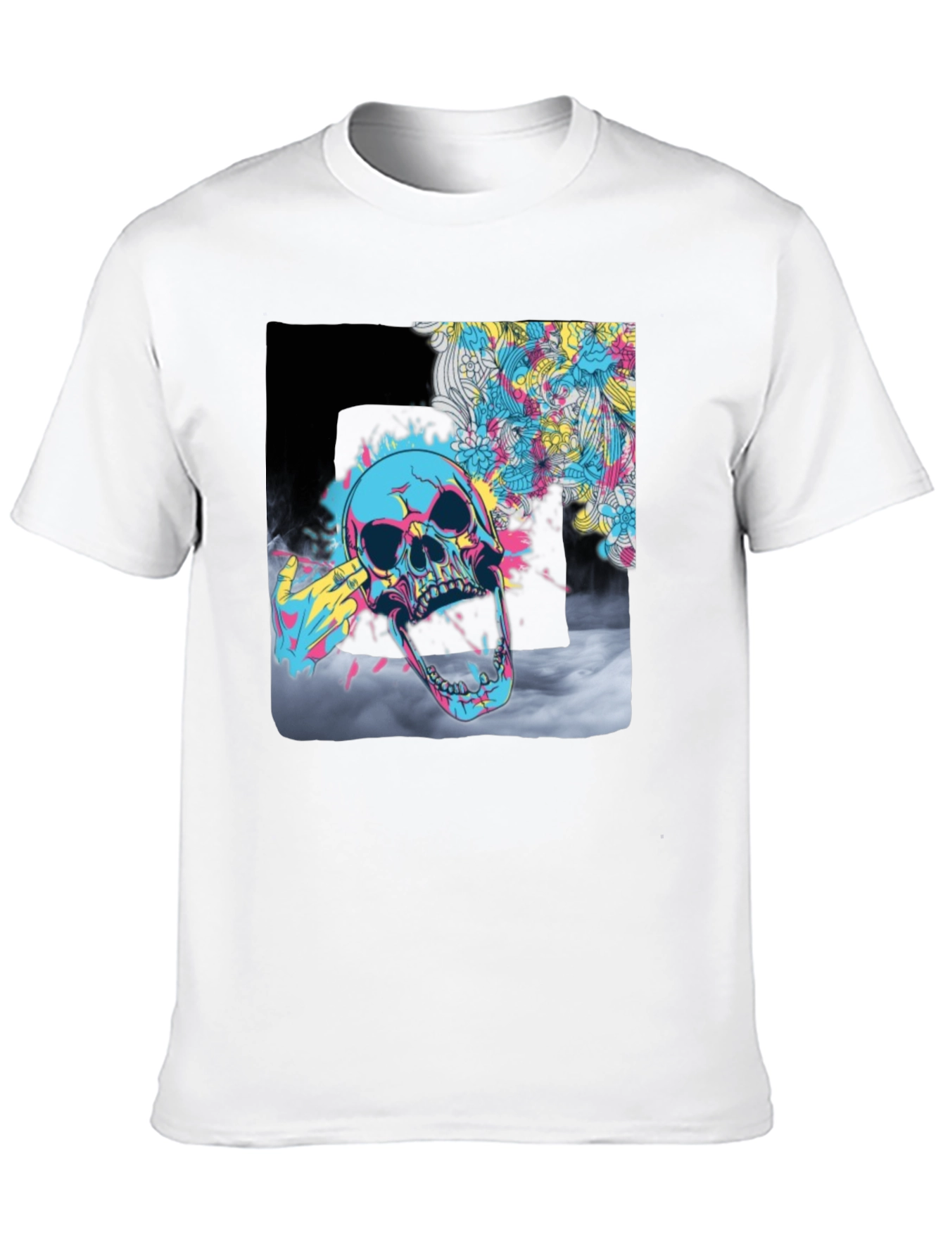Vibrant Skull Graphic T-Shirt - Bold Artistic Design