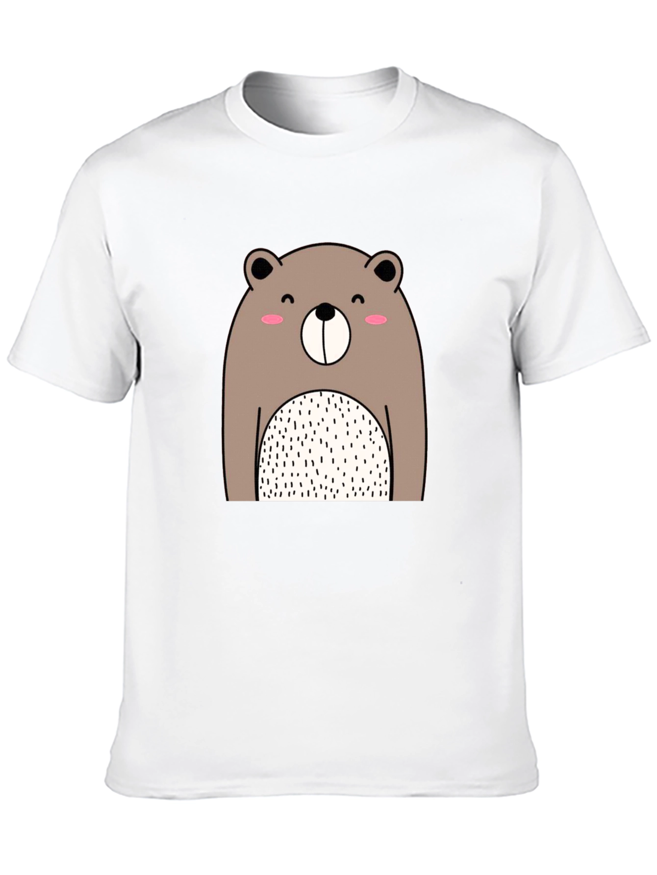 Cute Bear Graphic Black T-Shirt