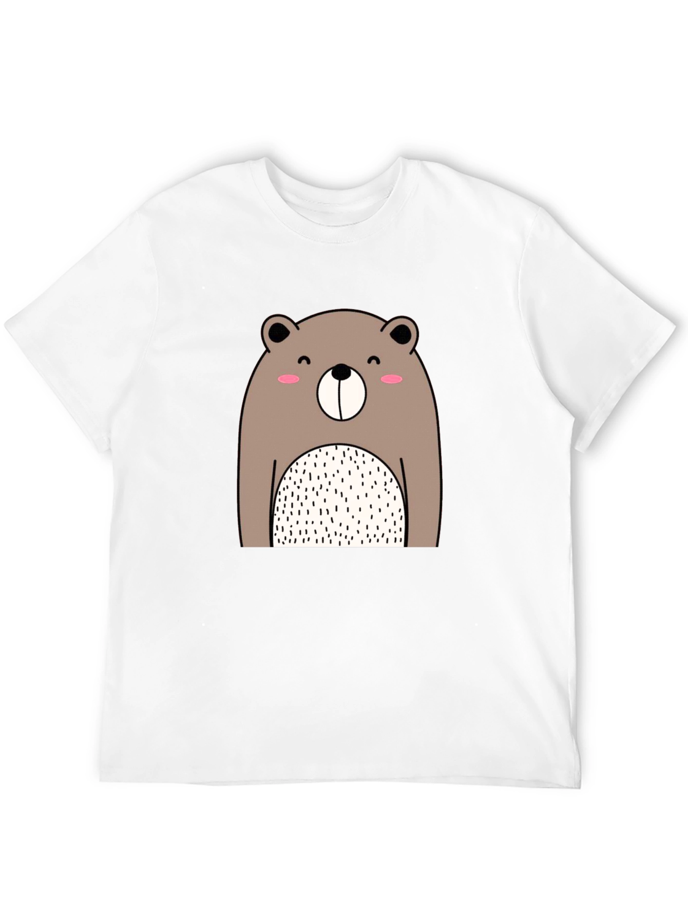 Cute Bear Graphic Black T-Shirt
