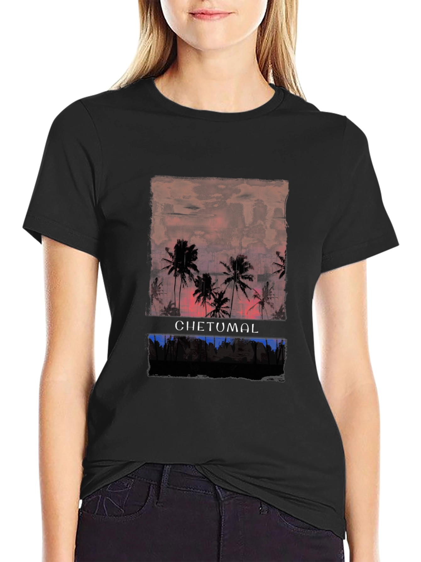 Chetumal Sunset Palm Tree T-Shirt