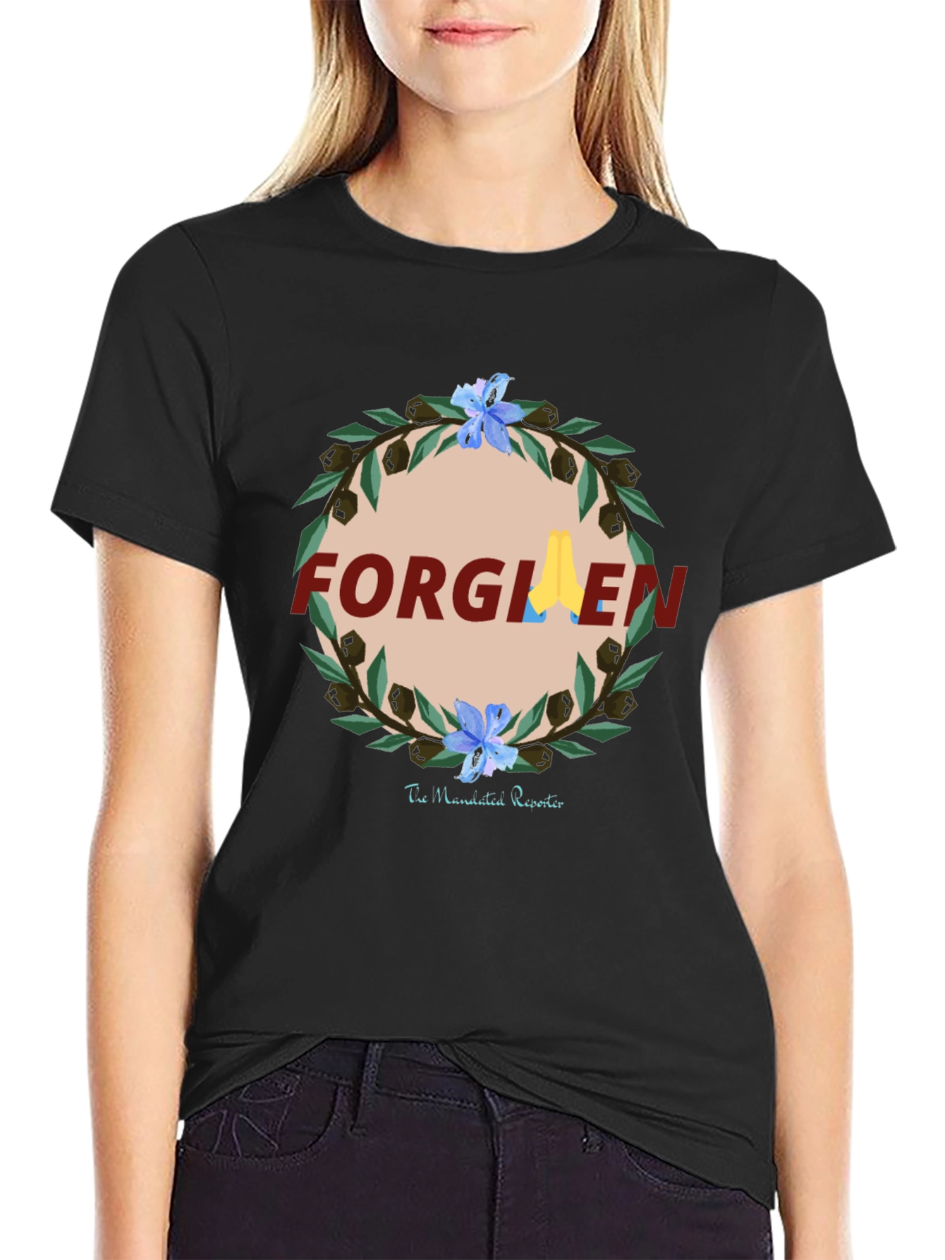 Forgiven Graphic Print Black T-Shirt
