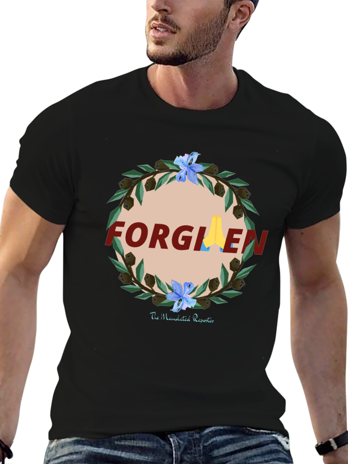 Forgiven Graphic Print Black T-Shirt