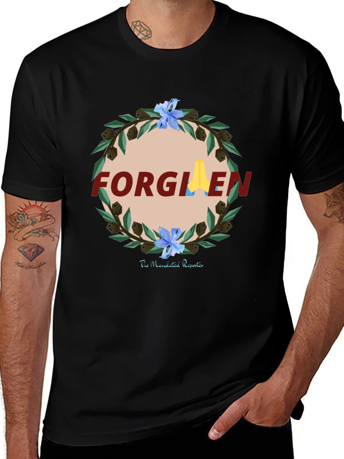 Forgiven Graphic Print Black T-Shirt