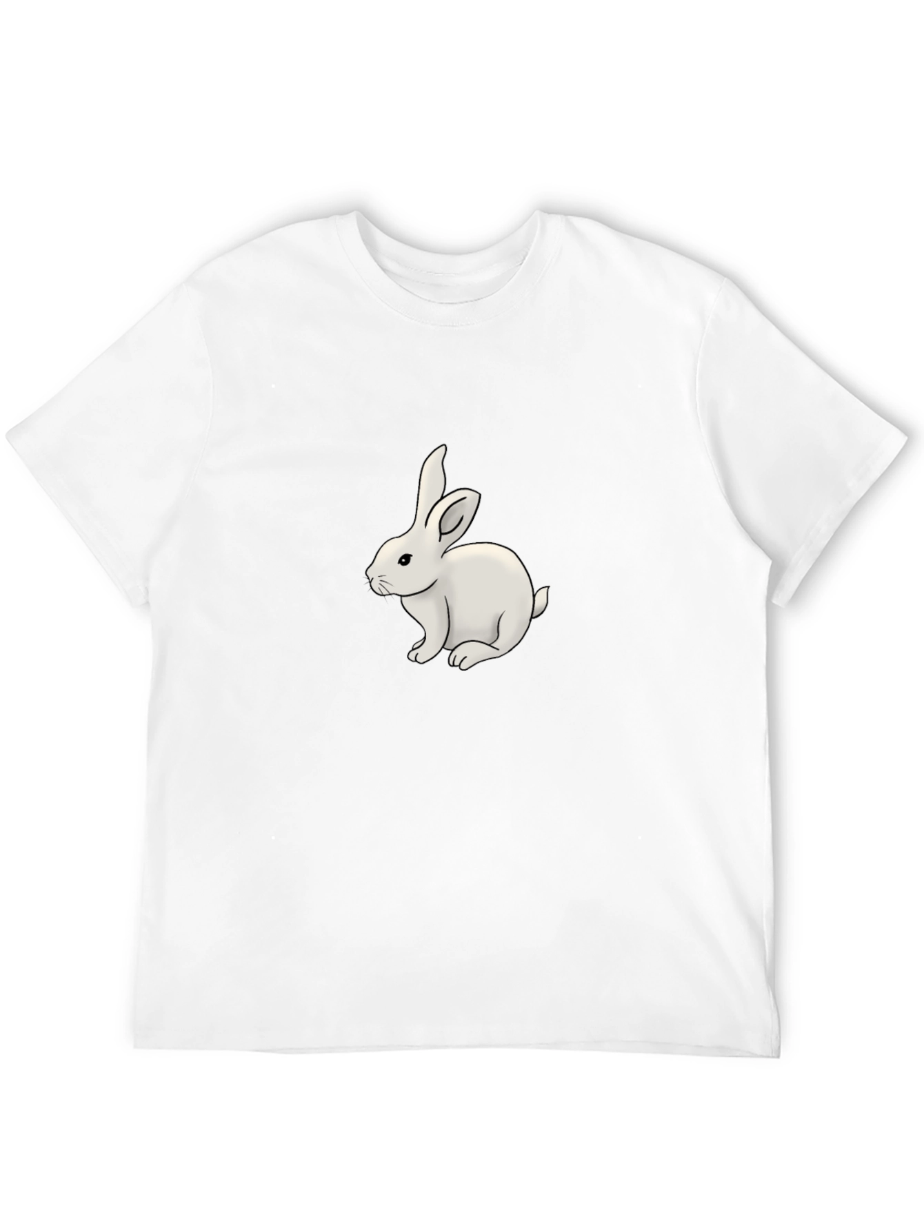Black T-Shirt with White Bunny Design