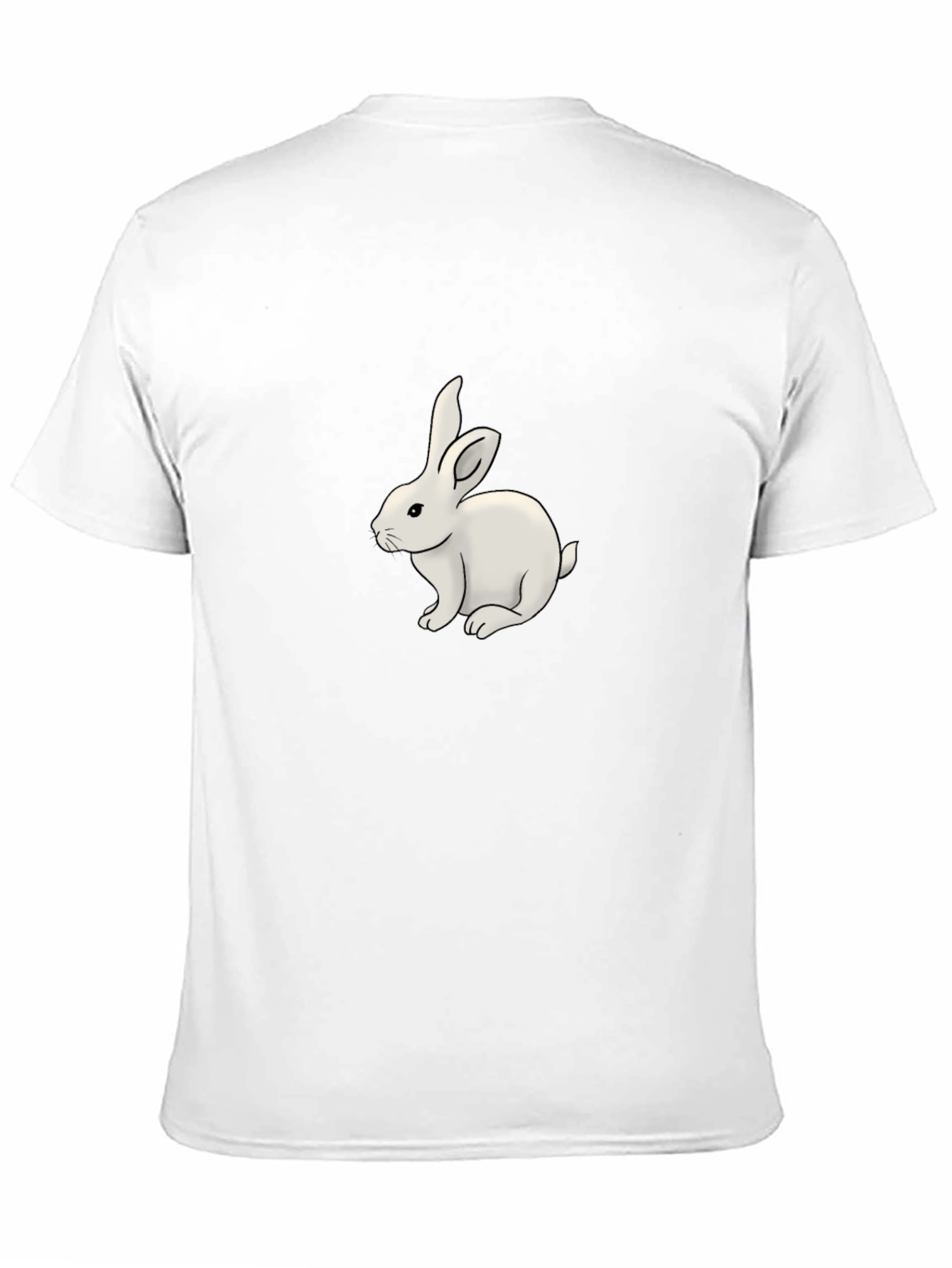 Black T-Shirt with White Bunny Design