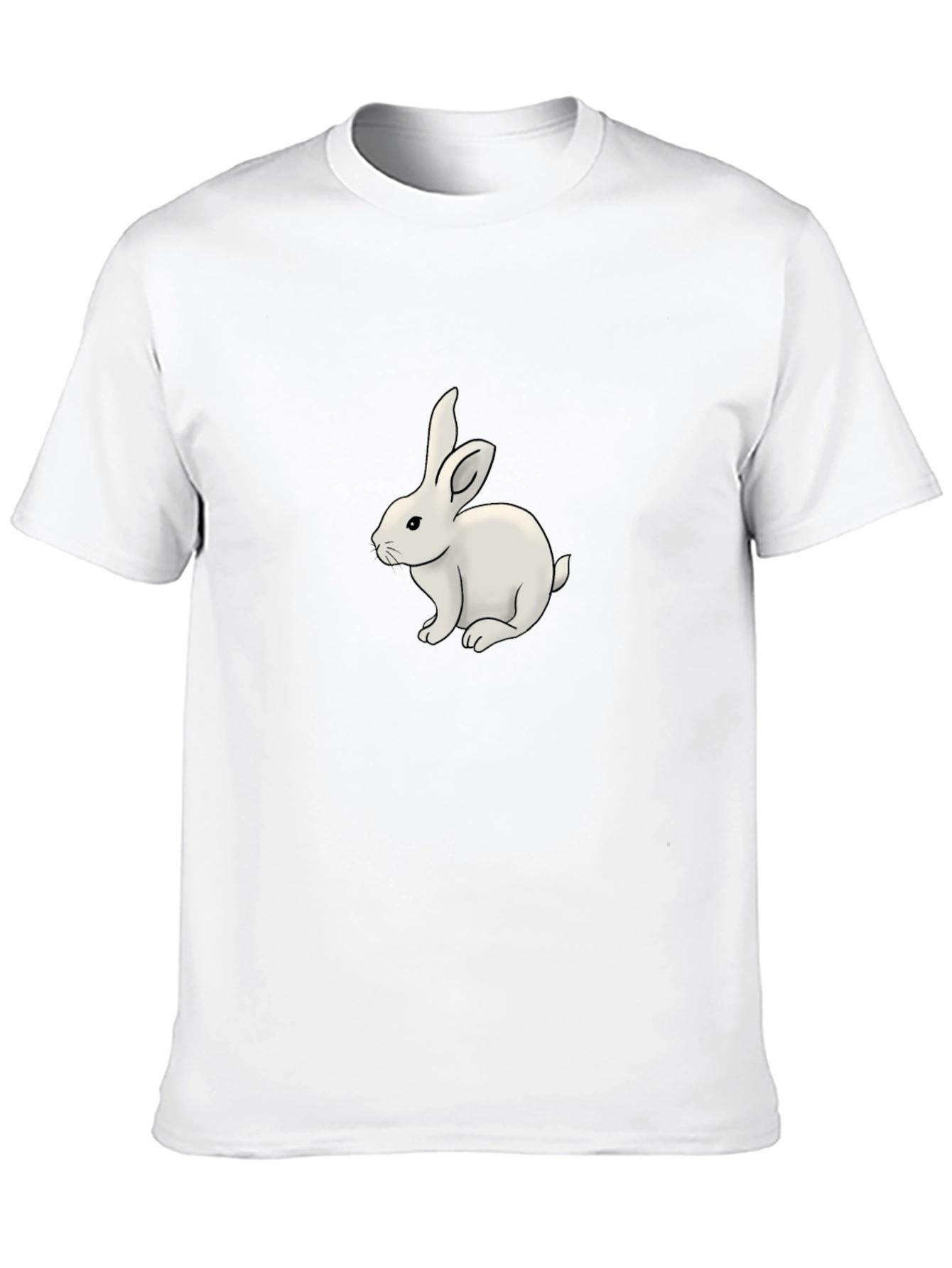 Black T-Shirt with White Bunny Design