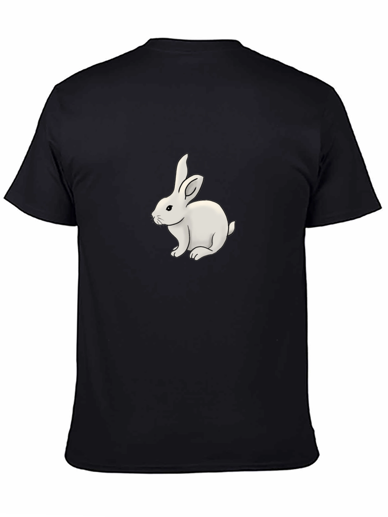 Black T-Shirt with White Bunny Design