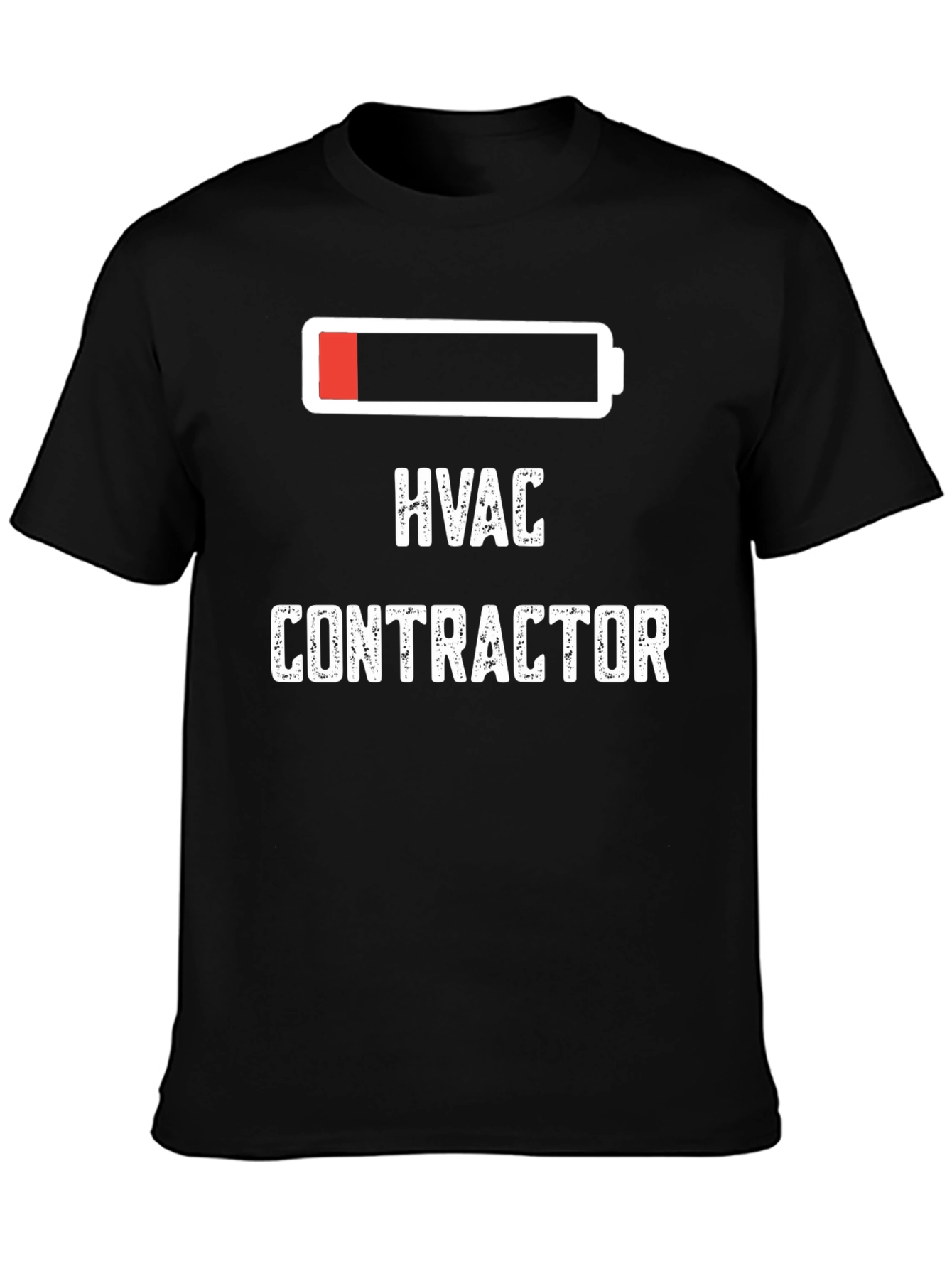 HVAC Contractor Low Battery Black T-Shirt