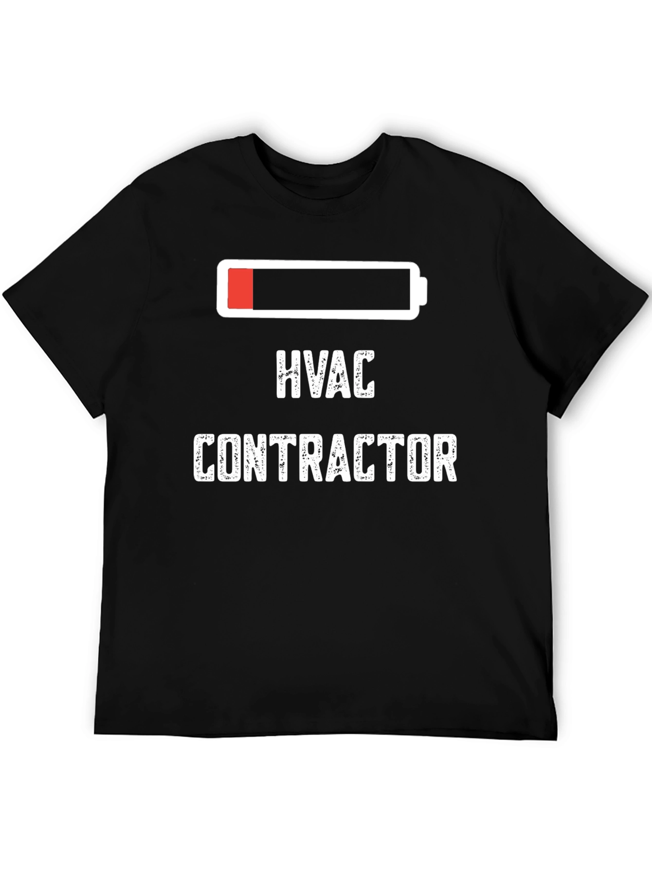 HVAC Contractor Low Battery Black T-Shirt
