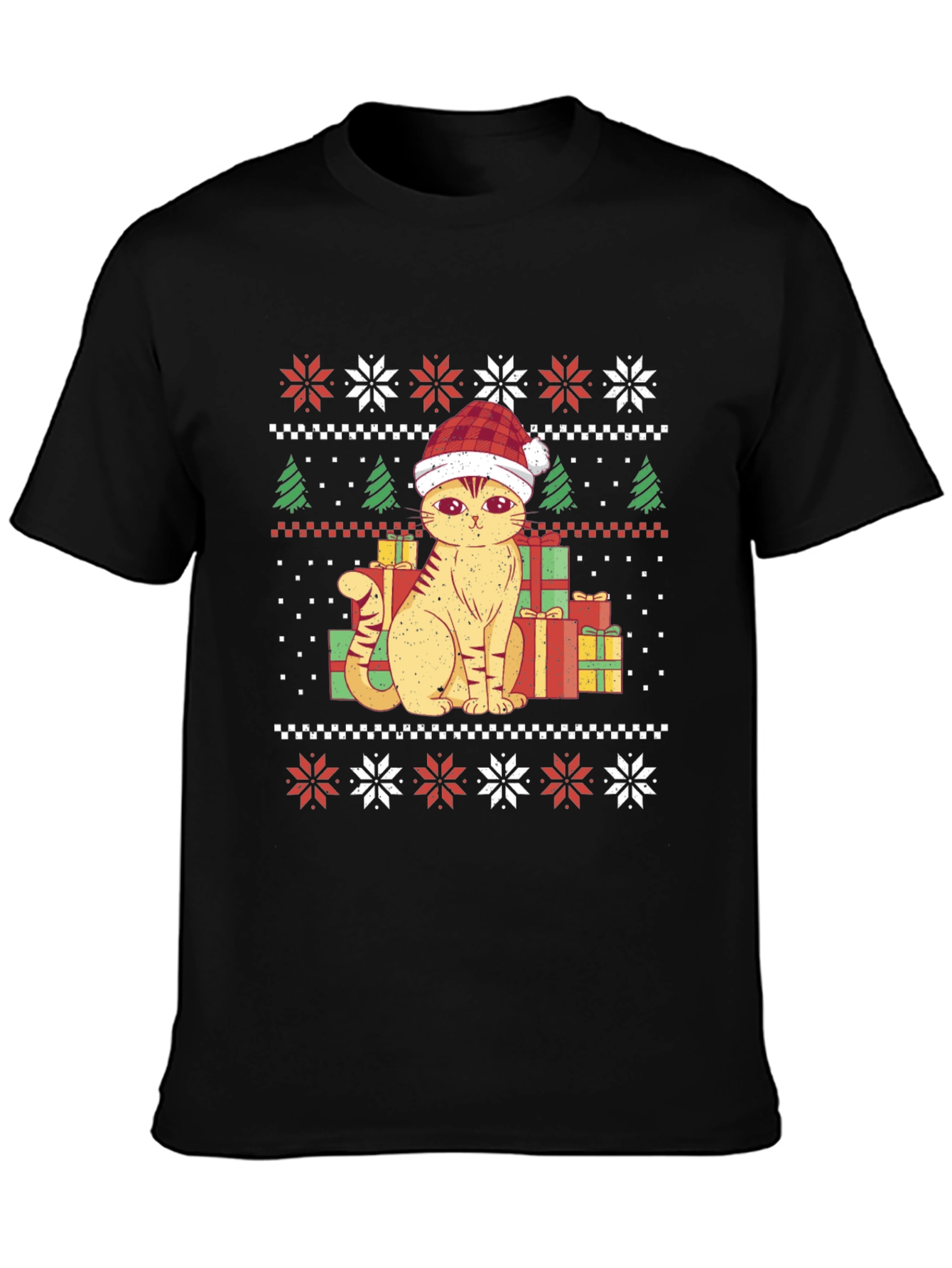 Festive Cat Christmas T-Shirt