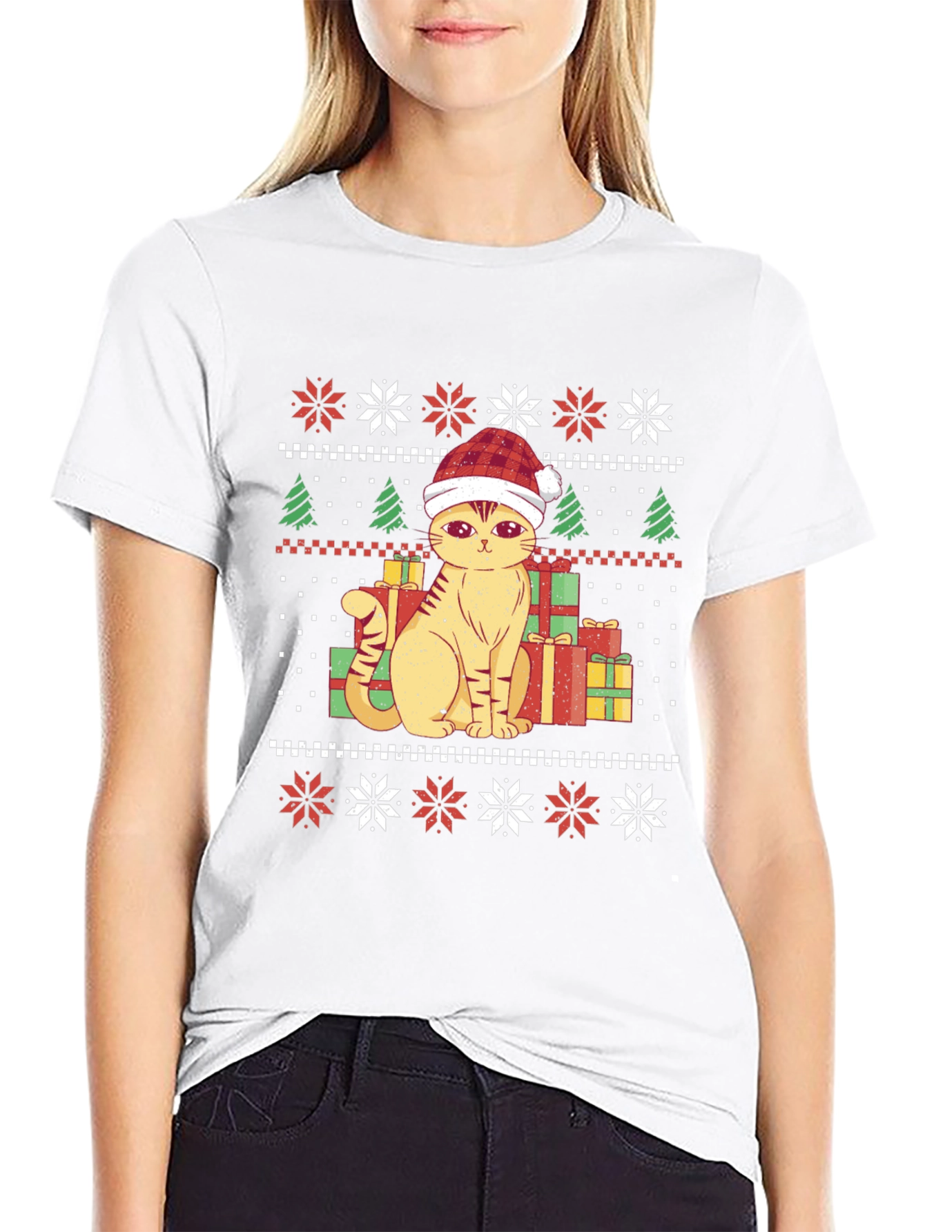 Festive Cat Christmas T-Shirt