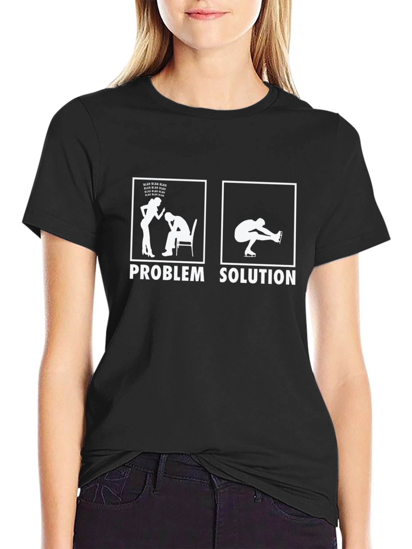 Problem Solution Ice Skating T-Shirt - Funny Skater Tee