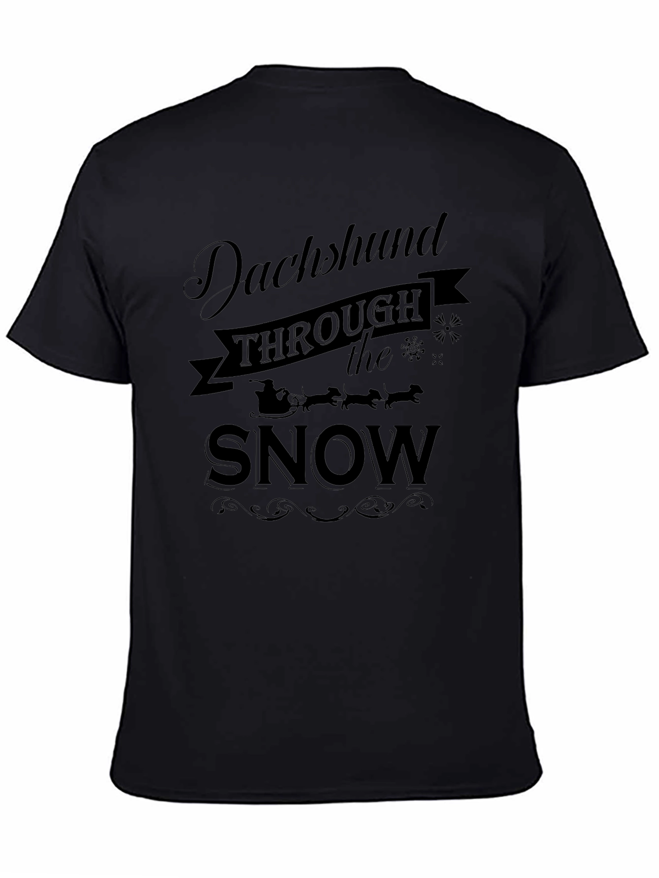 Dachshund Through the Snow Novelty T-Shirt