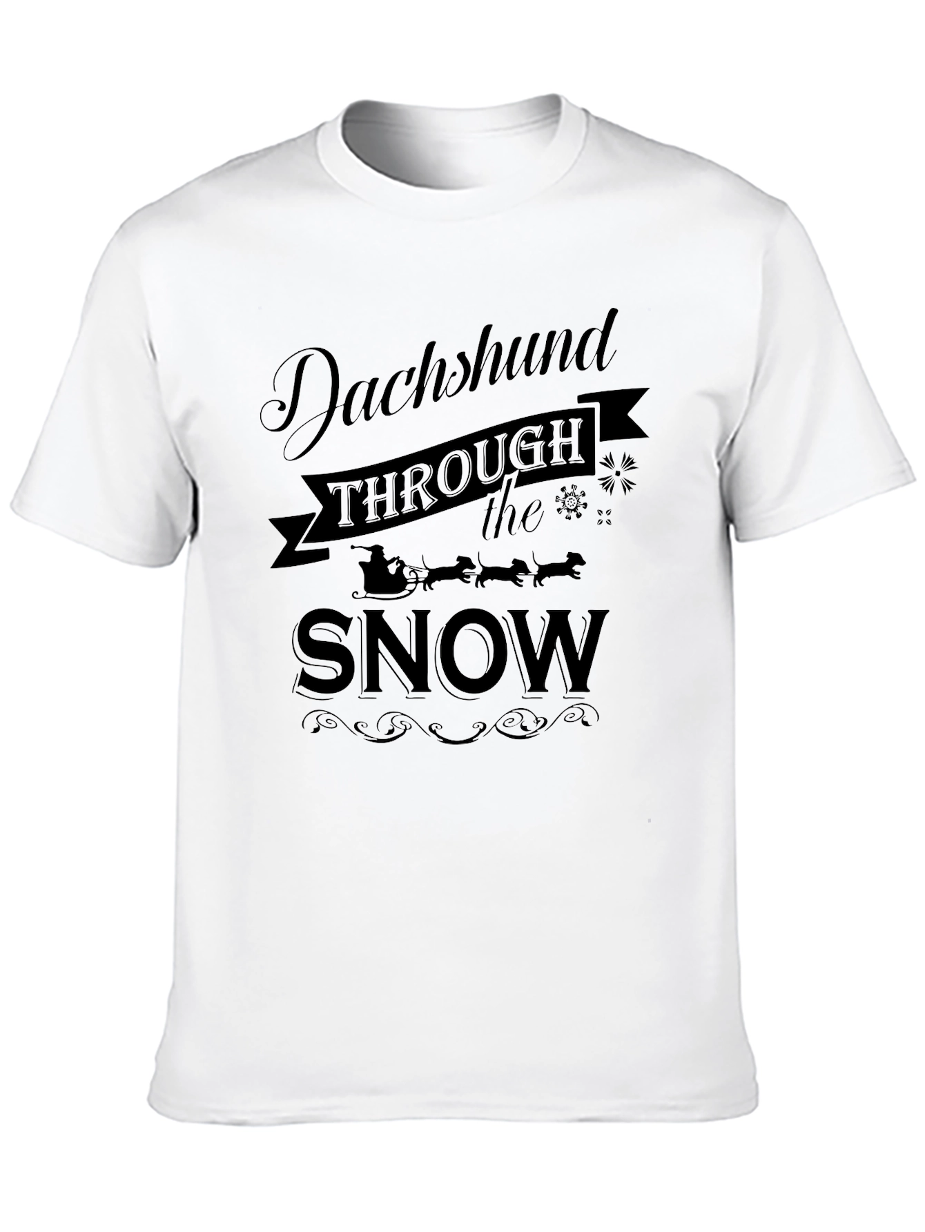 Dachshund Through the Snow Novelty T-Shirt
