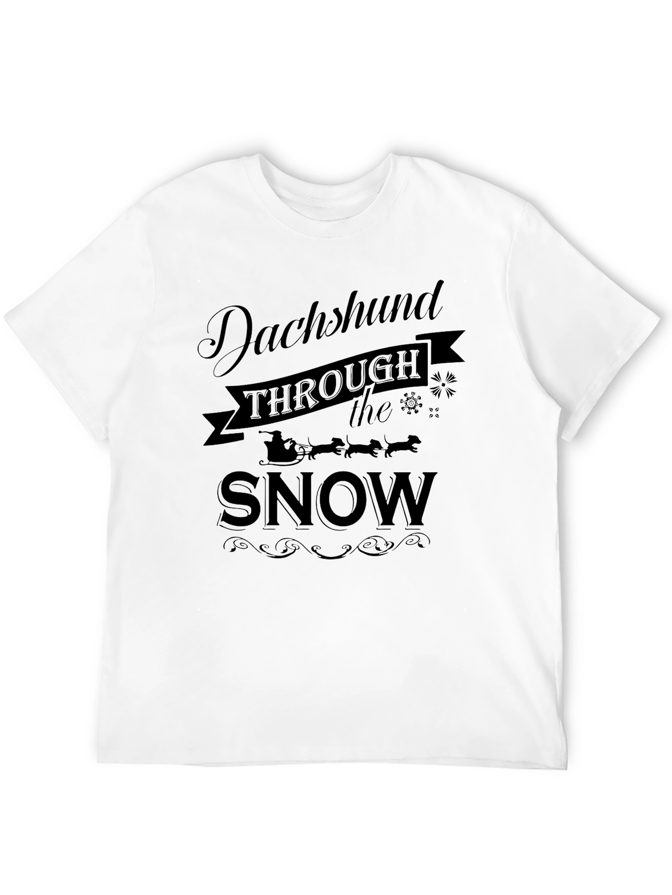 Dachshund Through the Snow Novelty T-Shirt