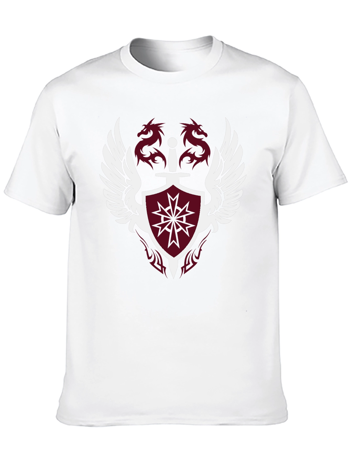 Winged Shield & Dragons Black Graphic Tee