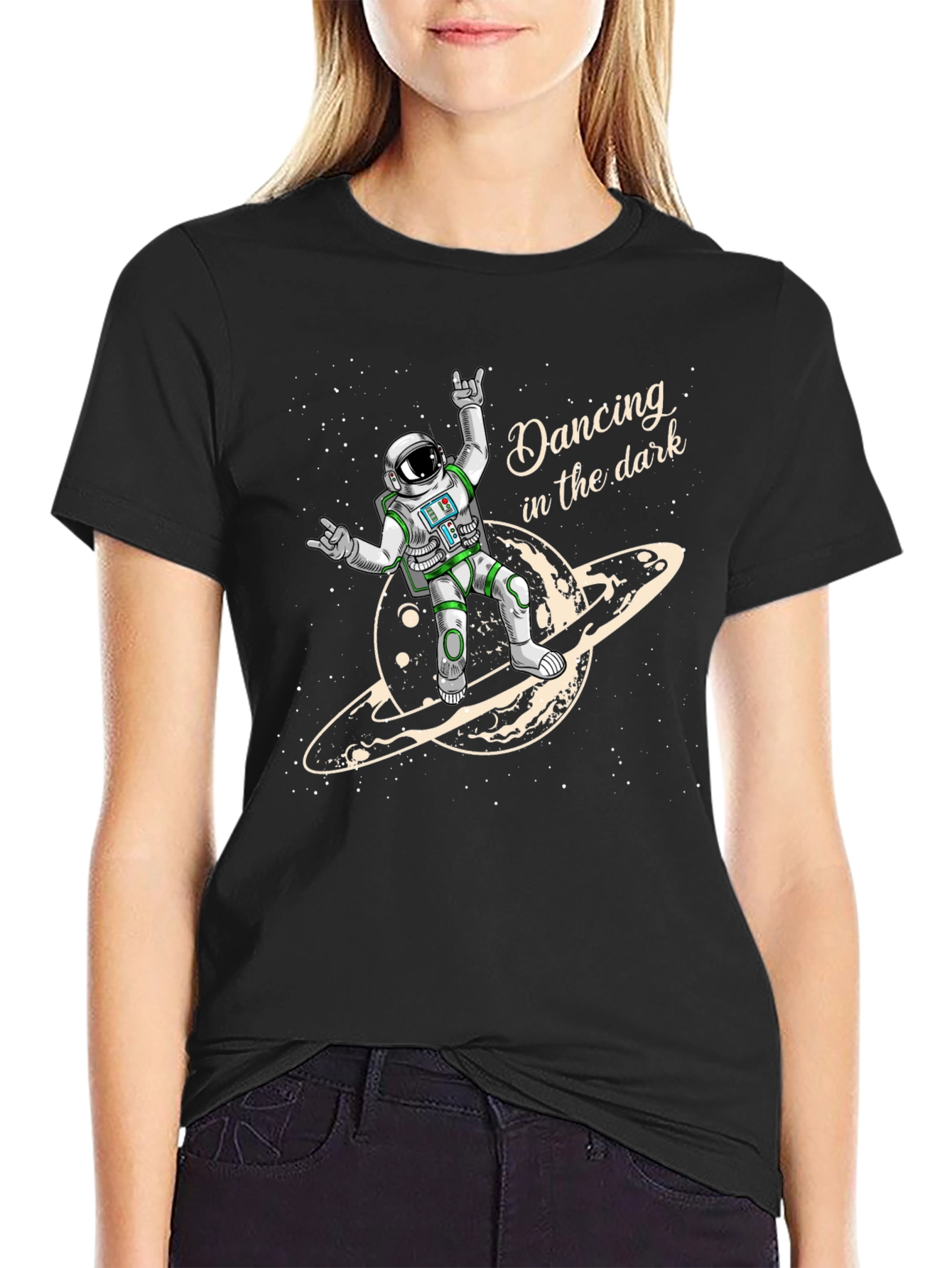 Astronaut Dancing in the Dark Graphic Tee