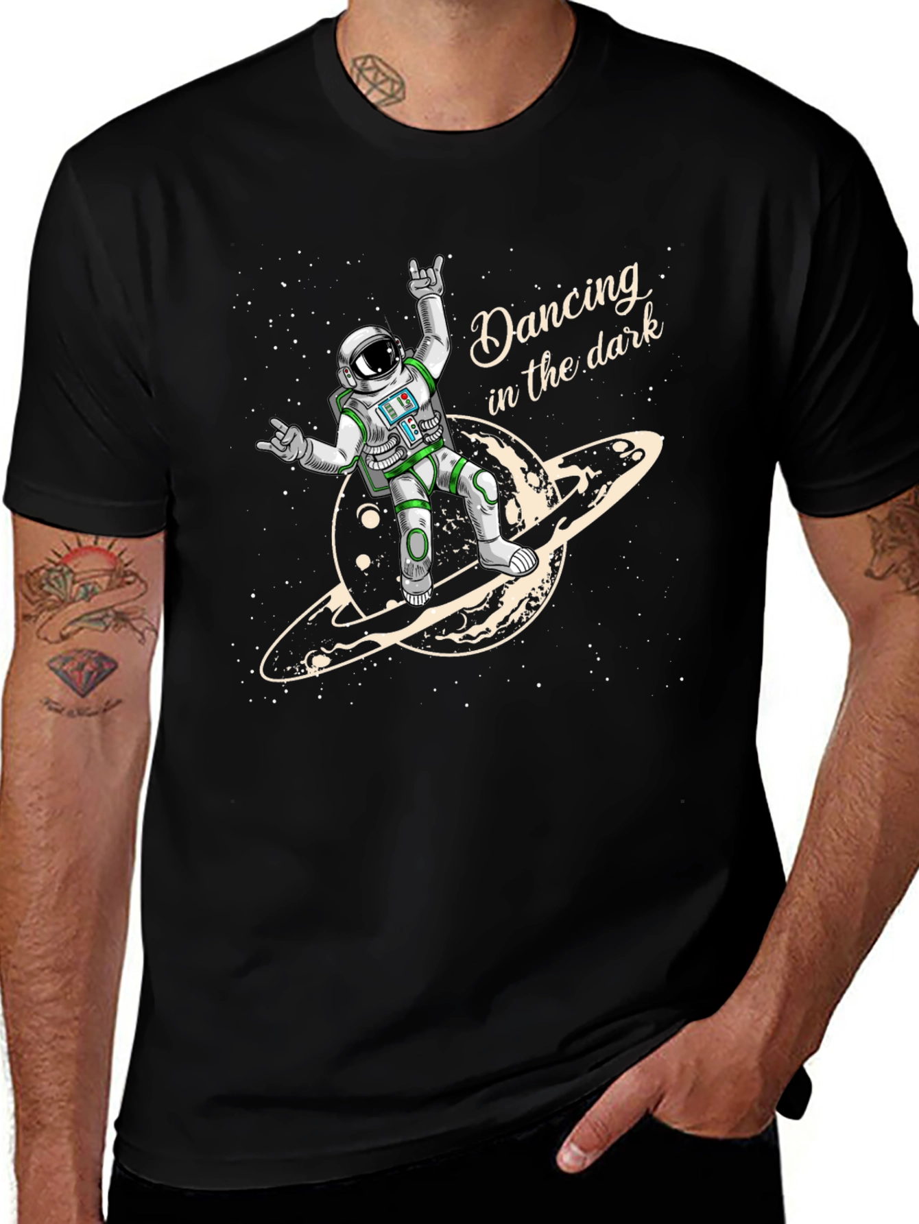 Astronaut Dancing in the Dark Graphic Tee