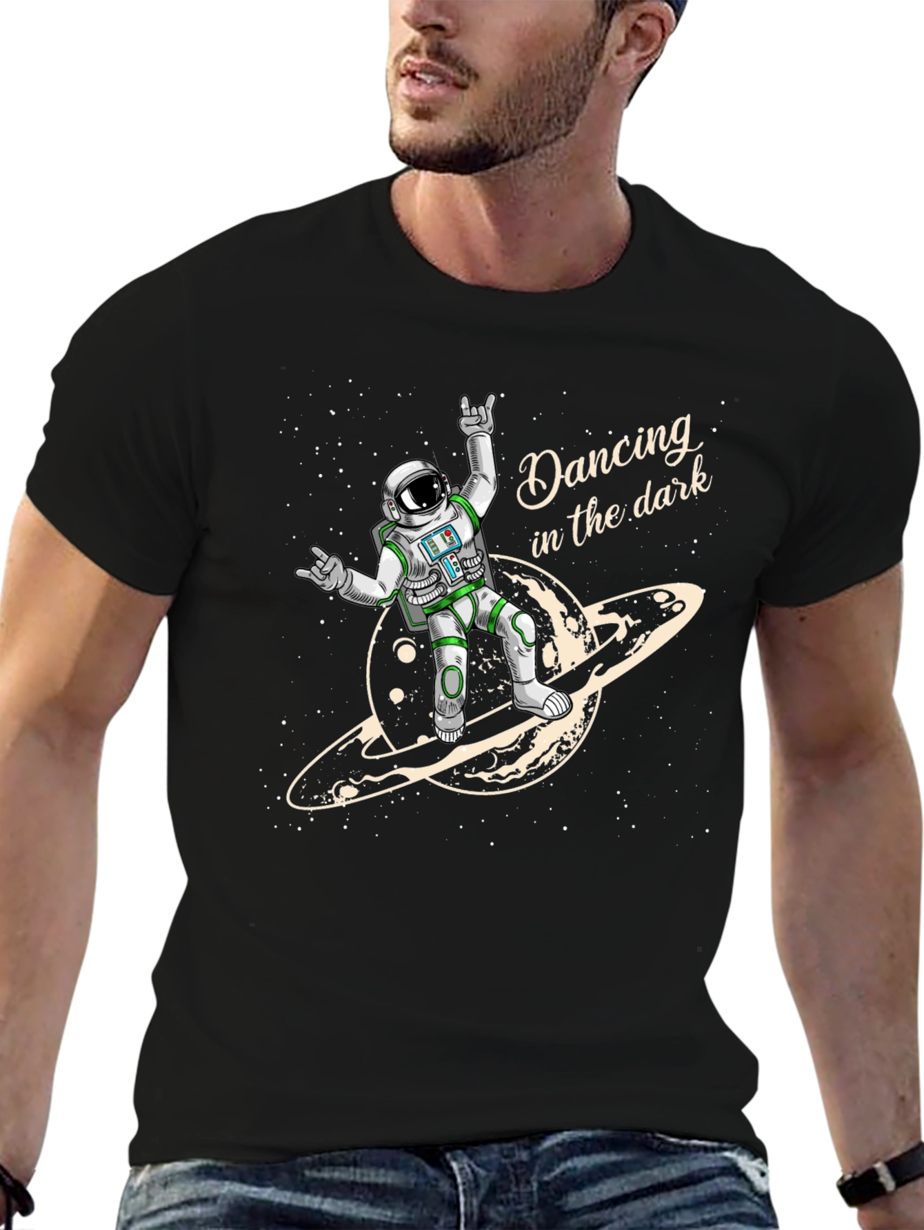 Astronaut Dancing in the Dark Graphic Tee