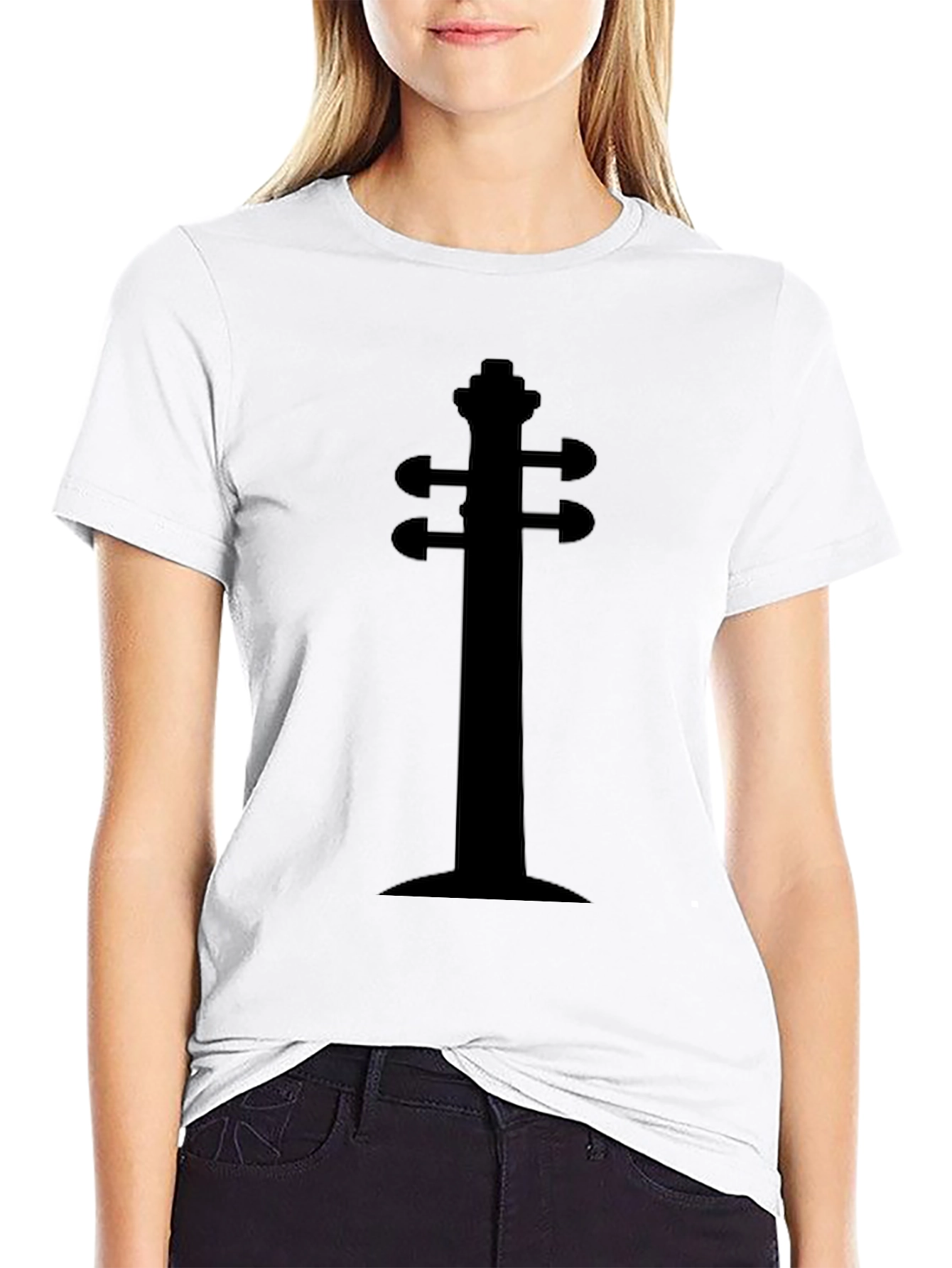 Violin Headstock Black Graphic Tee