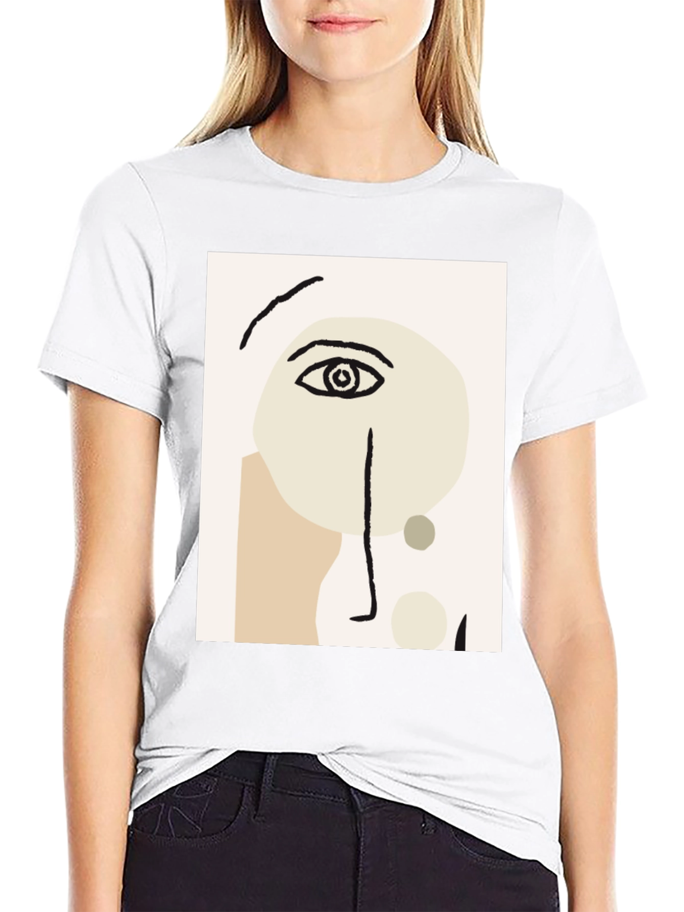 Abstract Face Graphic Tee - Modern Art T-Shirt