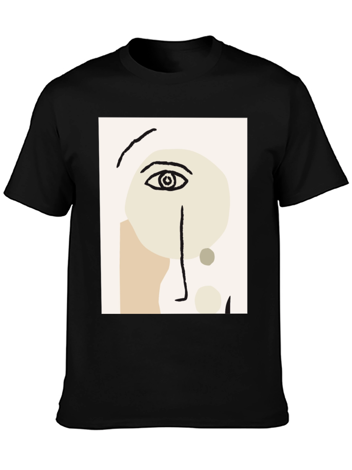 Abstract Face Graphic Tee - Modern Art T-Shirt