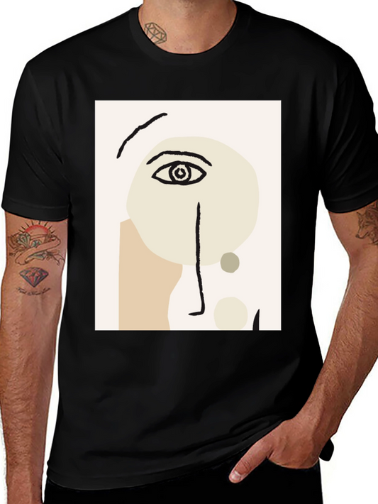 Abstract Face Graphic Tee - Modern Art T-Shirt