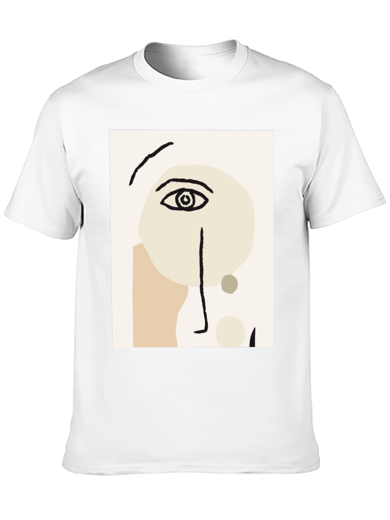 Abstract Face Graphic Tee - Modern Art T-Shirt