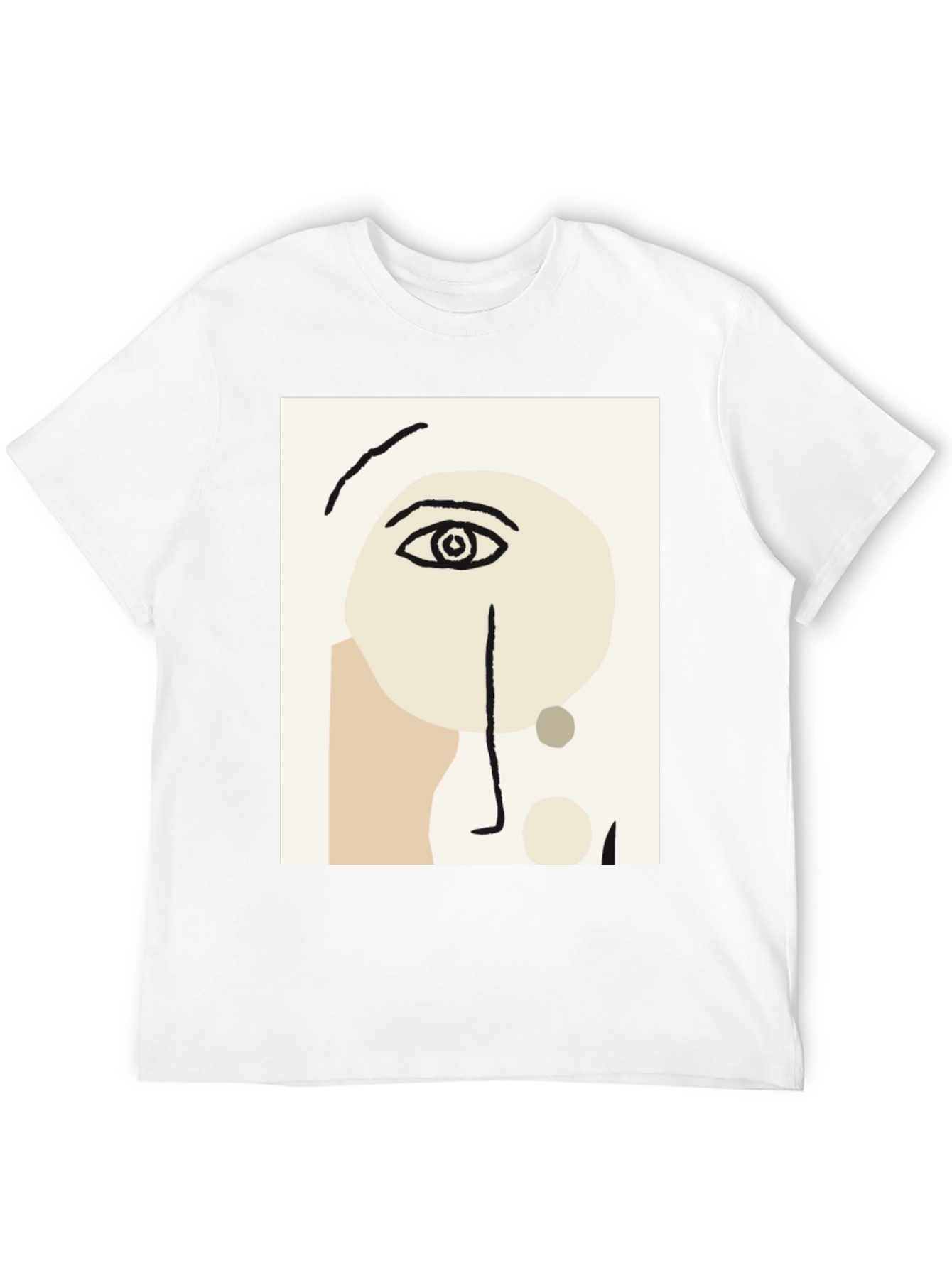Abstract Face Graphic Tee - Modern Art T-Shirt