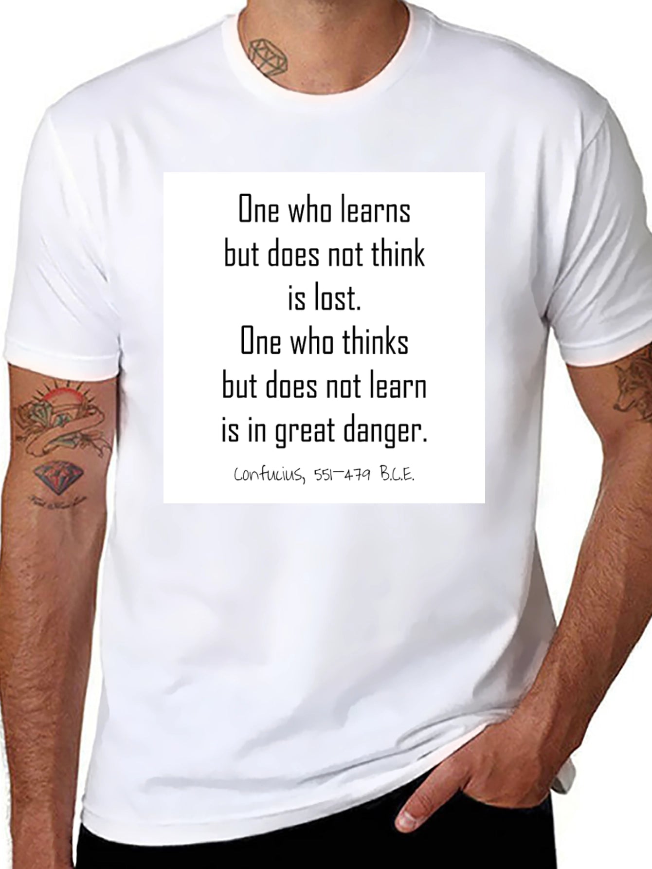 Confucius Wisdom Black T-Shirt