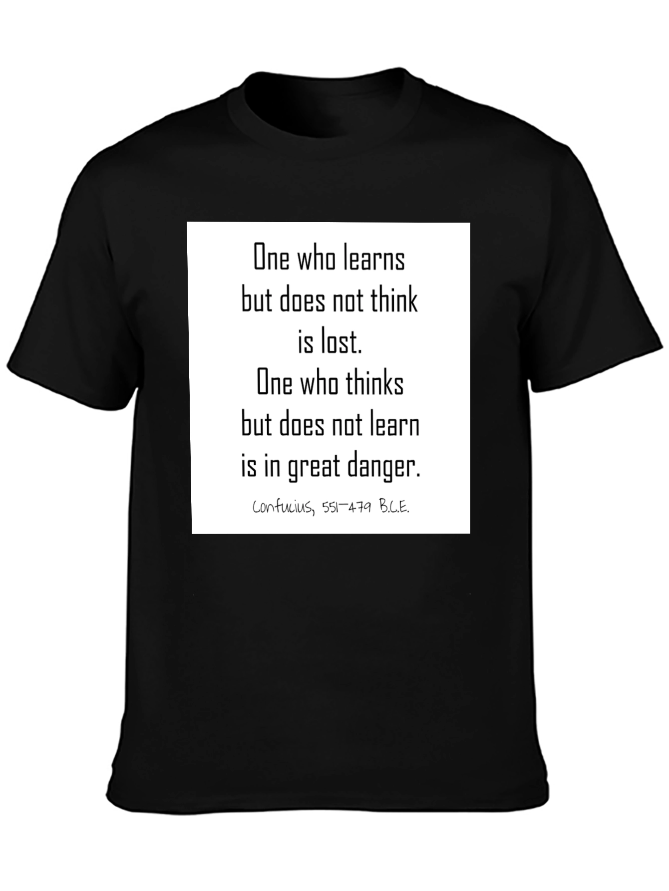 Confucius Wisdom Black T-Shirt