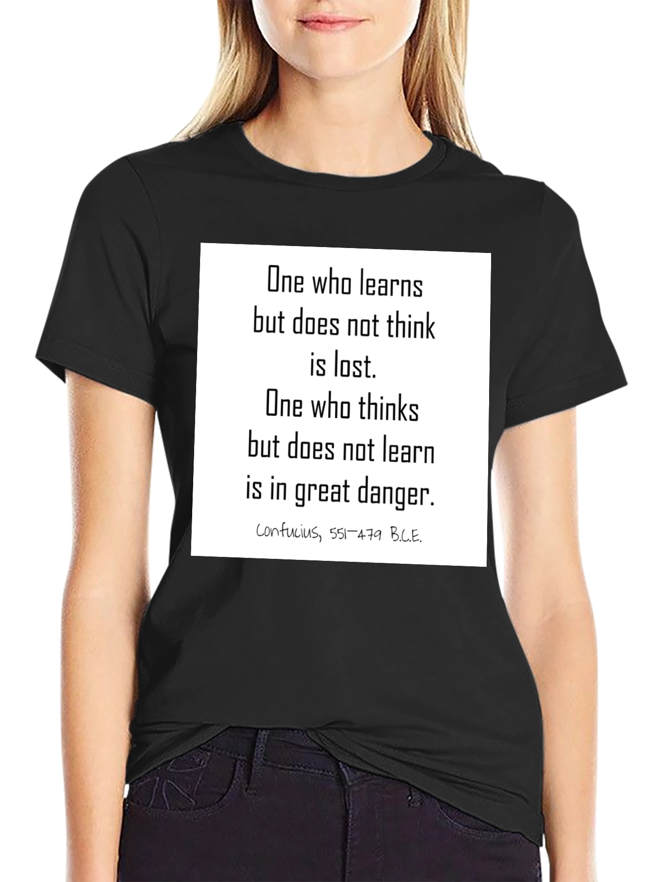 Confucius Wisdom Black T-Shirt