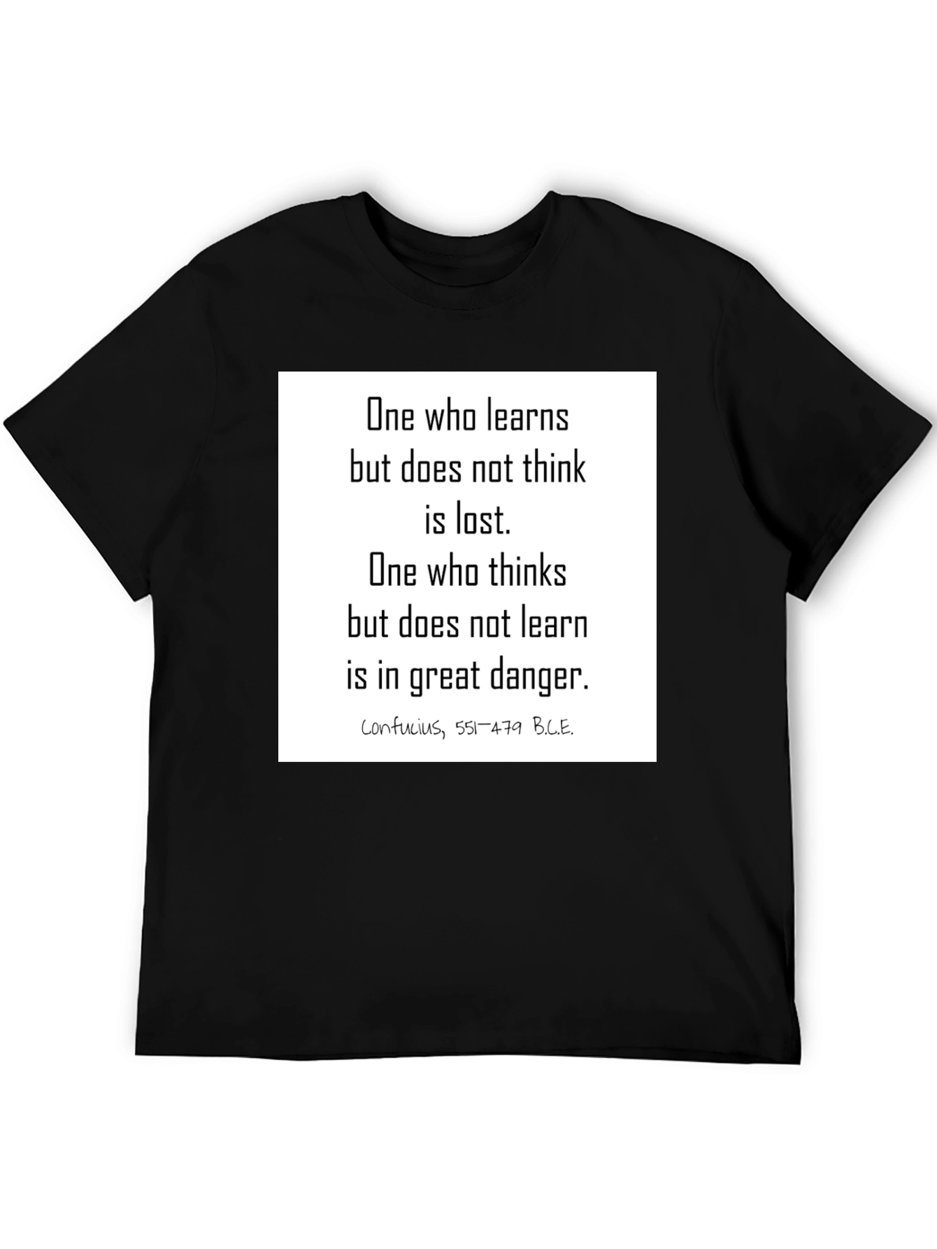 Confucius Wisdom Black T-Shirt