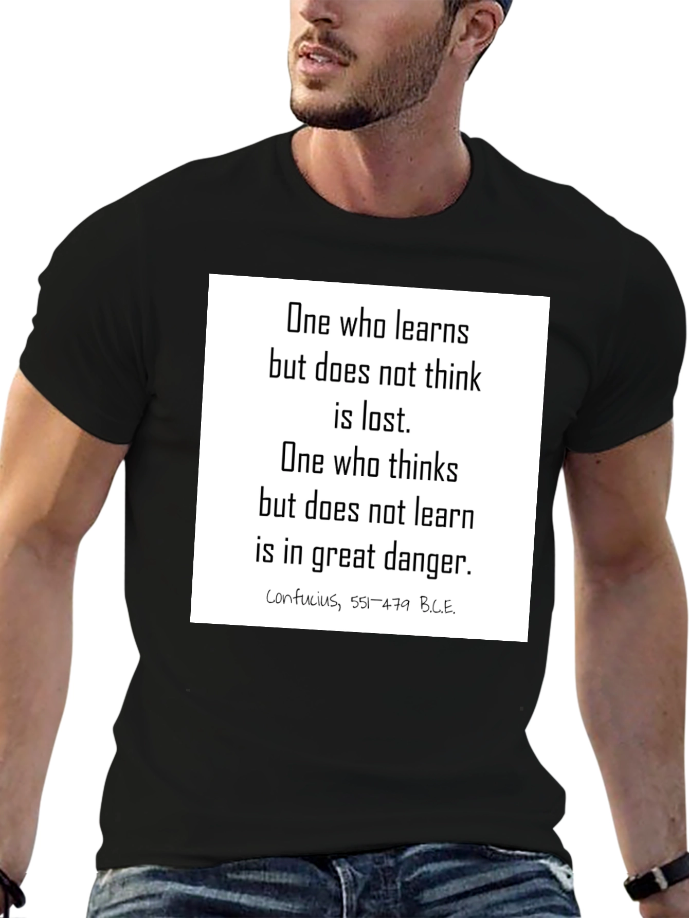 Confucius Wisdom Black T-Shirt