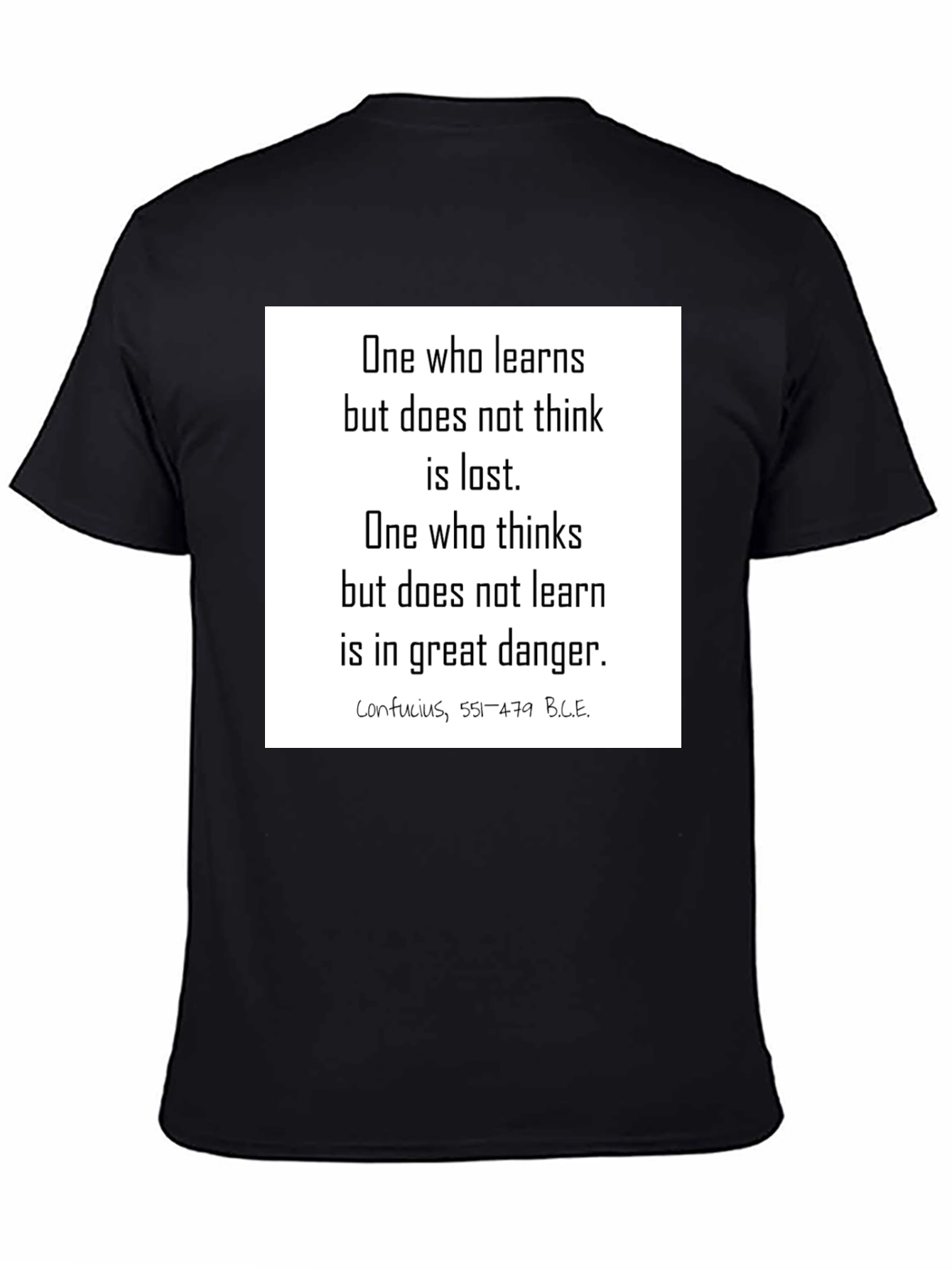 Confucius Wisdom Black T-Shirt