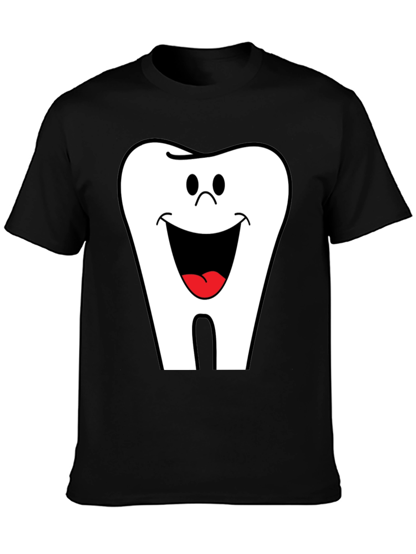 Smiling Tooth Graphic T-Shirt - Black Cotton Tee