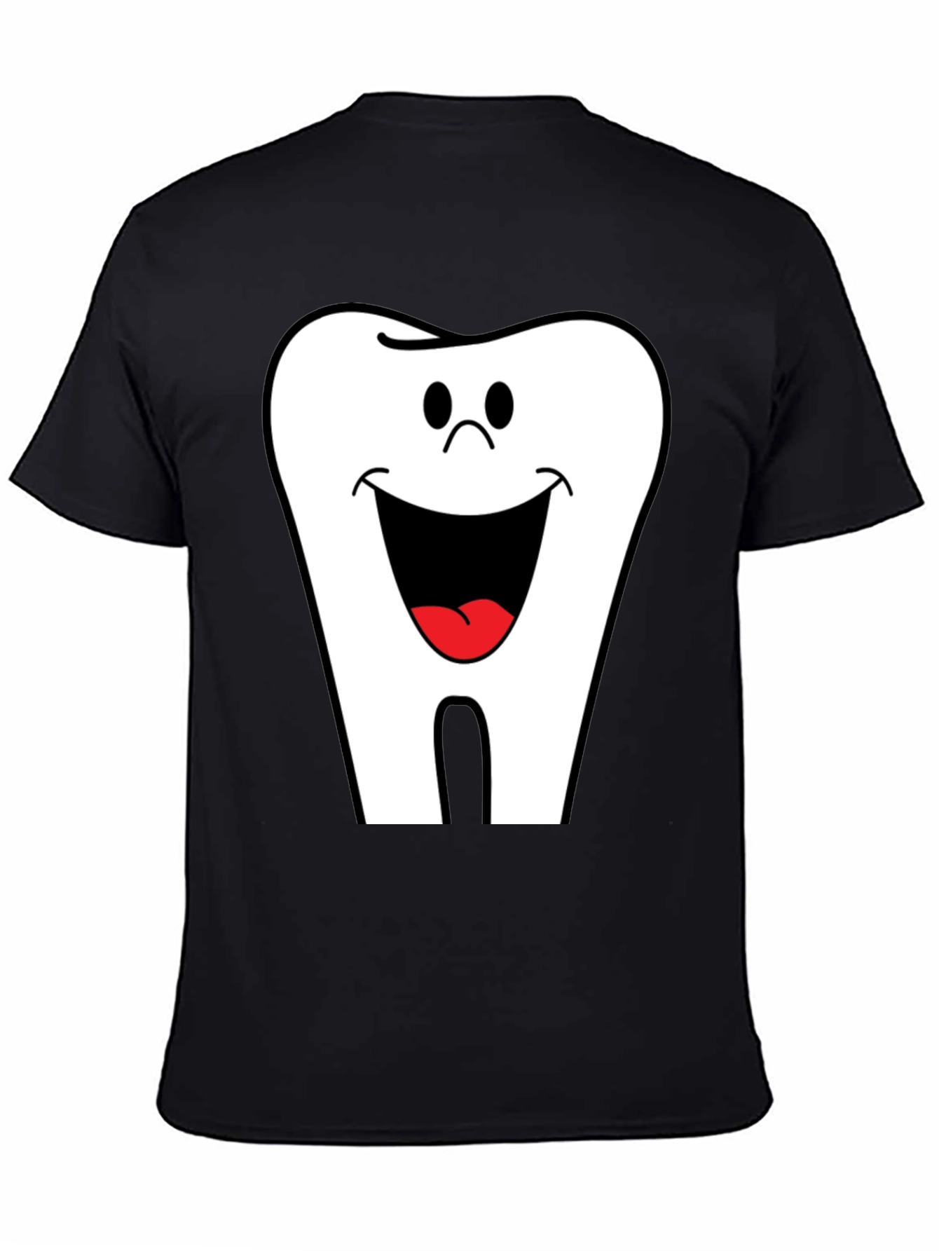 Smiling Tooth Graphic T-Shirt - Black Cotton Tee