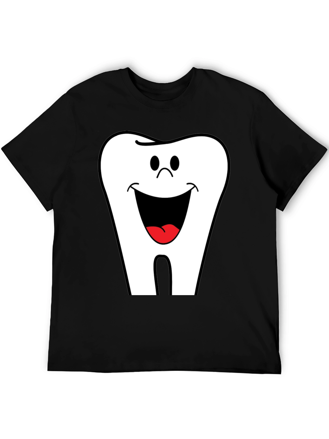 Smiling Tooth Graphic T-Shirt - Black Cotton Tee