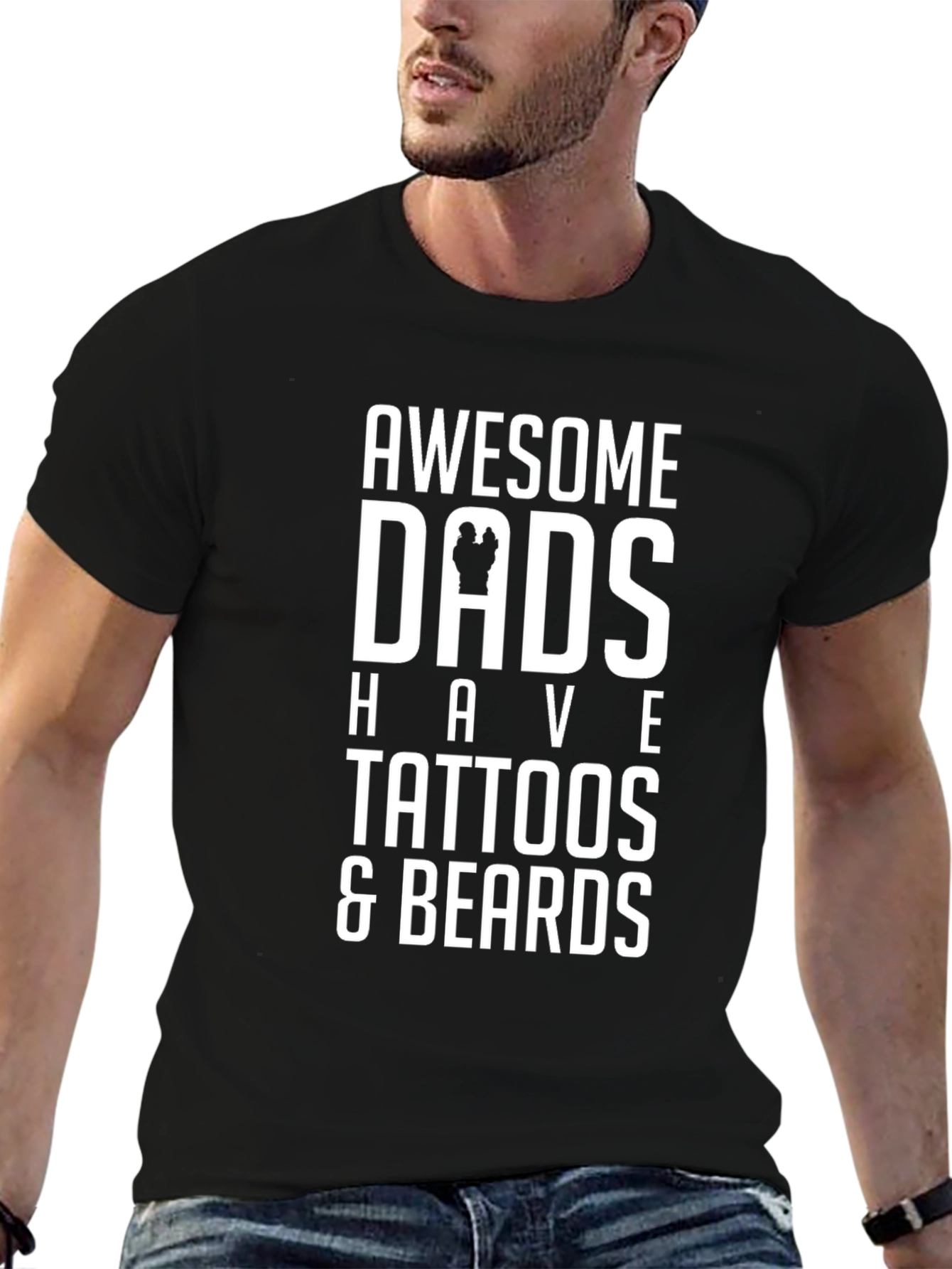 Awesome Dads Tattoo & Beard T-Shirt