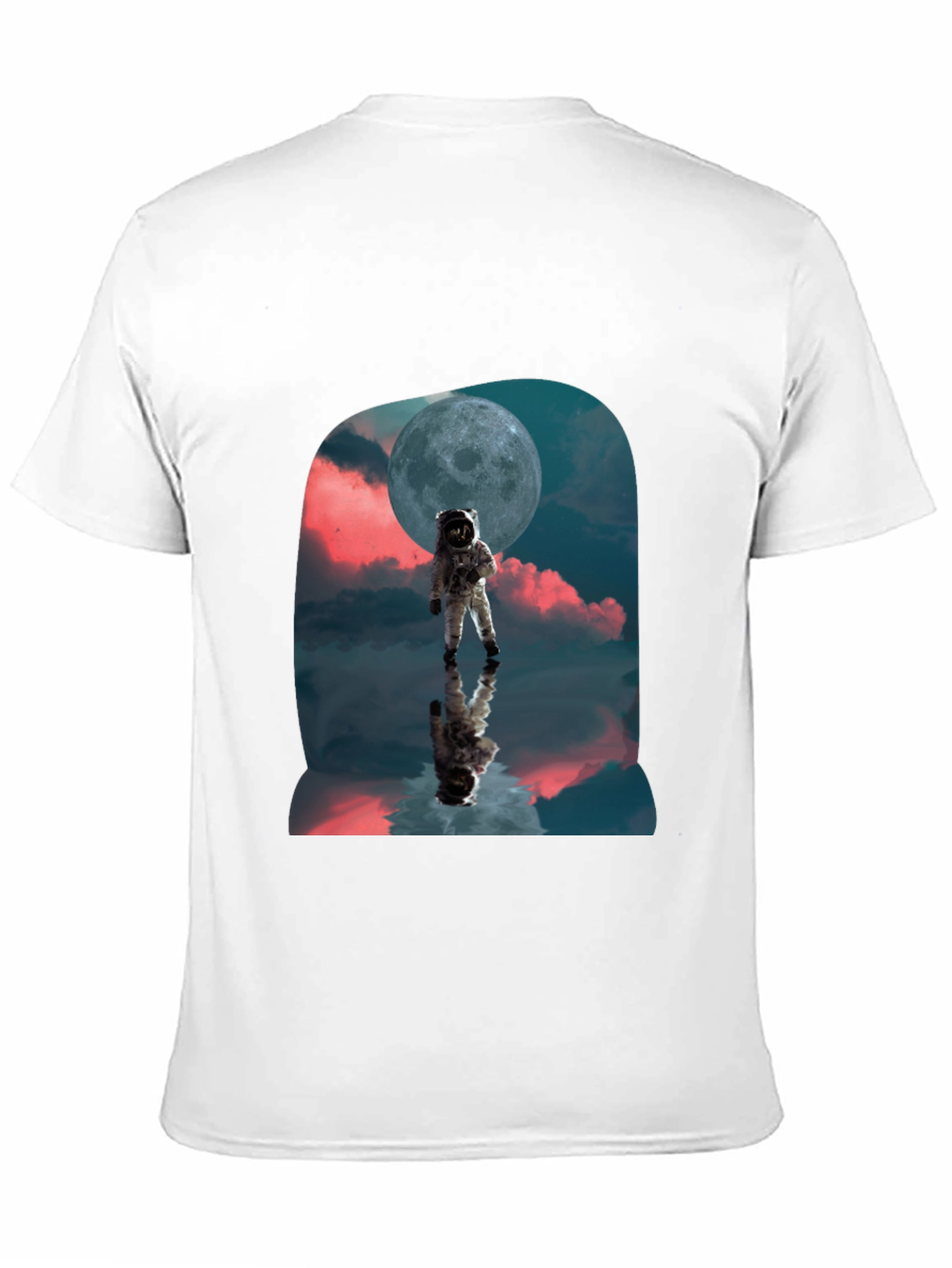 Astronaut Moon Reflection Graphic T-Shirt